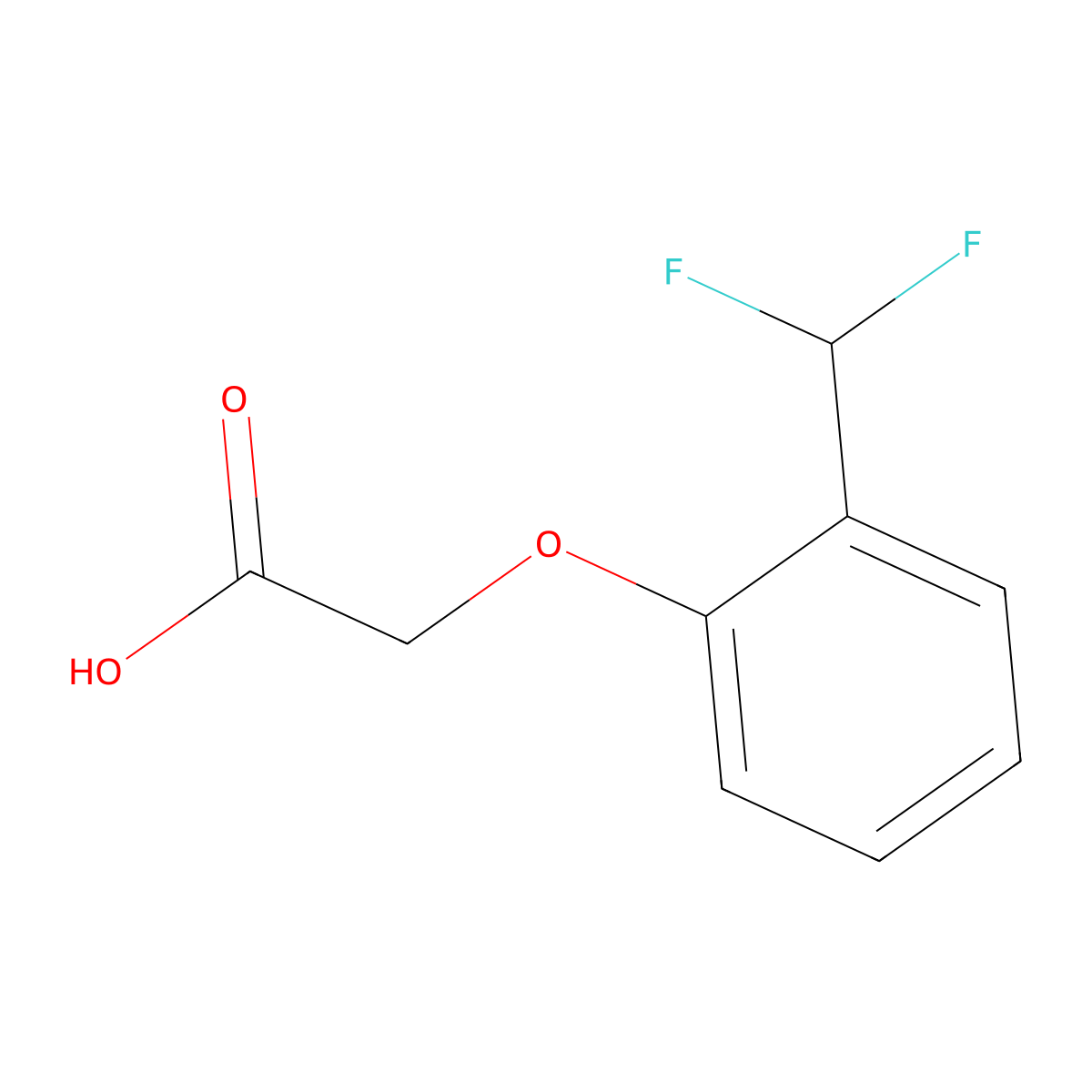2-[2-(Difluoromethyl)phenoxy]acetic acid molecular structure, CAS 1889400-31-0