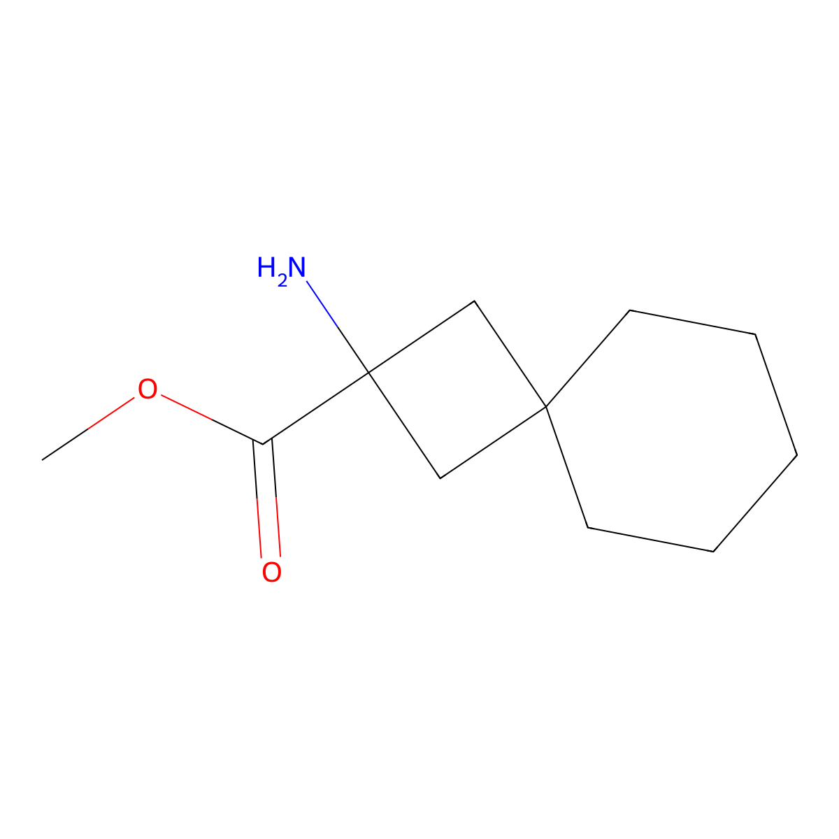 Methyl 2-aminospiro[3.5]nonane-2-carboxylate molecular structure, CAS 1889401-01-7