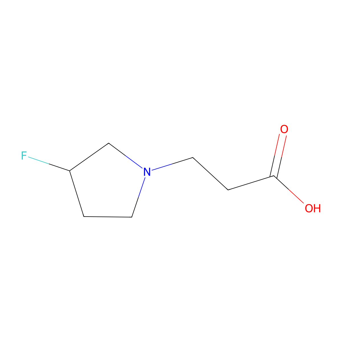 3-(3-Fluoropyrrolidin-1-yl)propanoic acid molecular structure, CAS 1889401-42-6