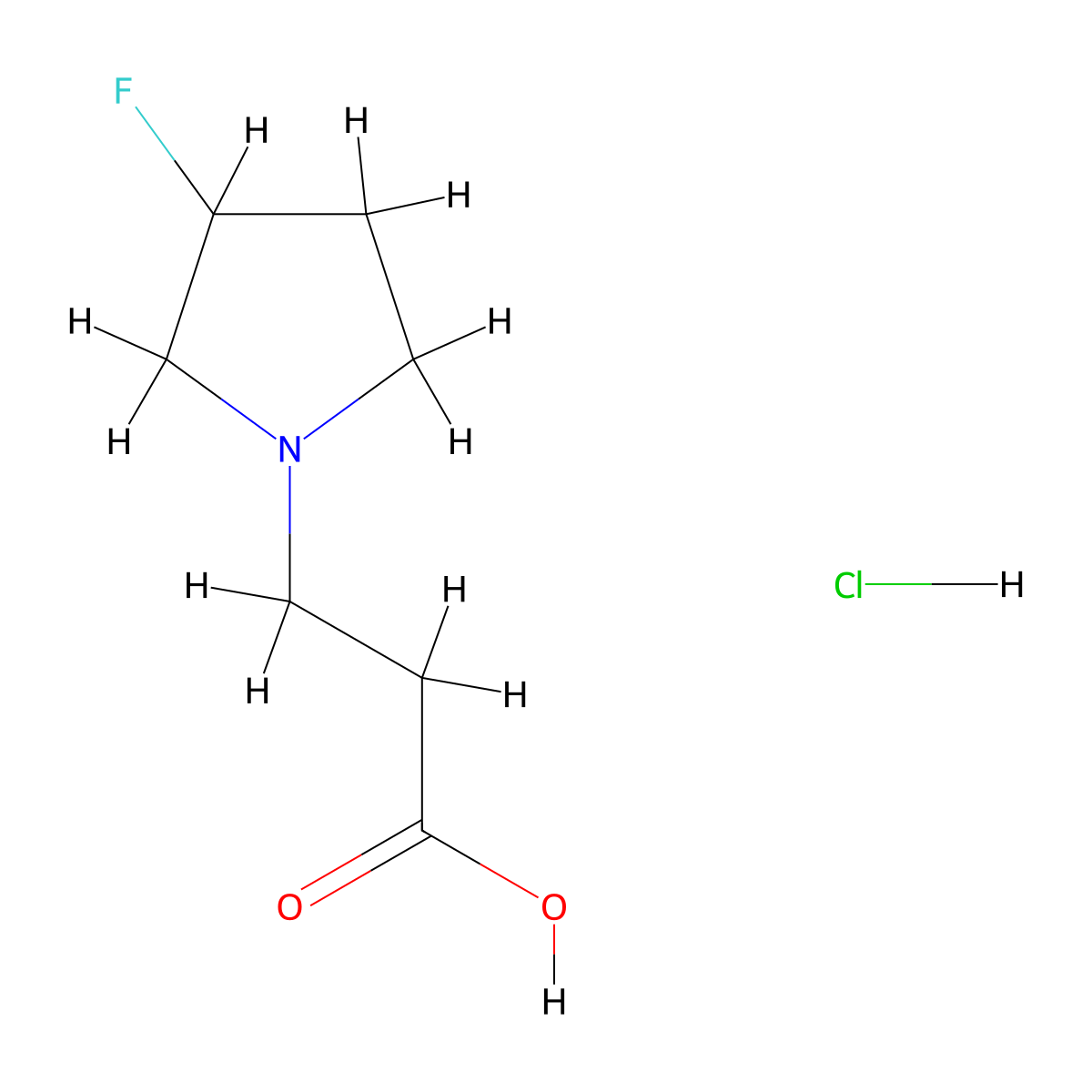 3-(3-Fluoropyrrolidin-1-yl)propanoic acid hydrochloride molecular structure, CAS 1889401-43-7