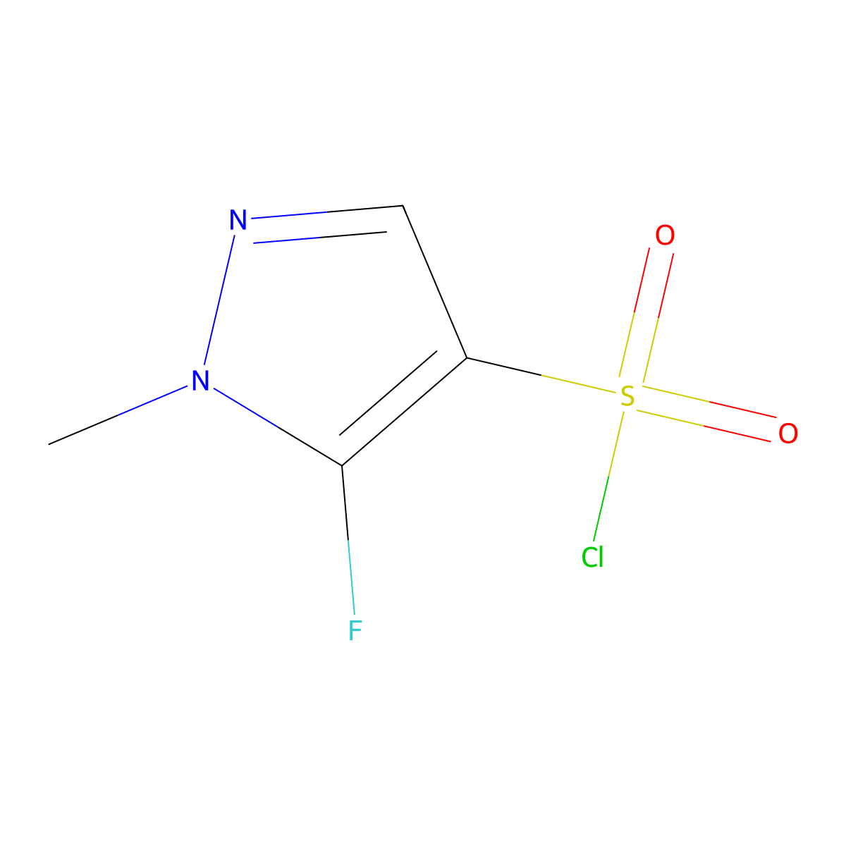 5-fluoro-1-methyl-1H-pyrazole-4-sulfonyl chloride molecular structure, CAS 1889401-88-0