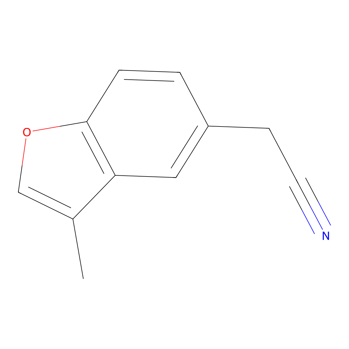 2-(3-Methyl-1-benzofuran-5-yl)acetonitrile molecular structure, CAS 1889415-23-9