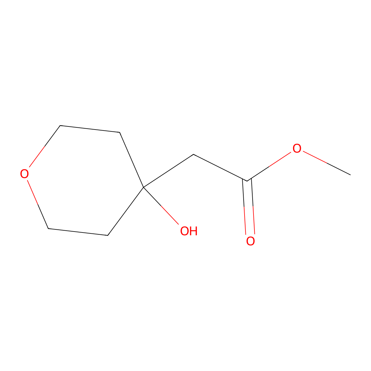 Methyl 2-(4-hydroxytetrahydropyran-4-YL)acetate molecular structure, CAS 1889426-98-5