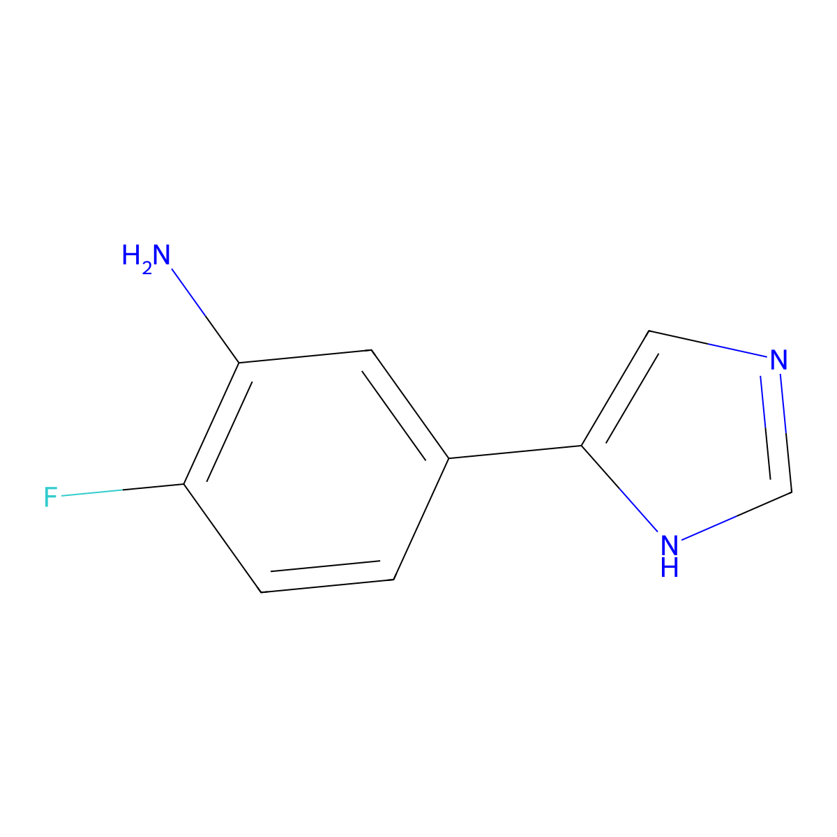 2-Fluoro-5-(1H-imidazol-4-yl)aniline molecular structure, CAS 1889427-60-4