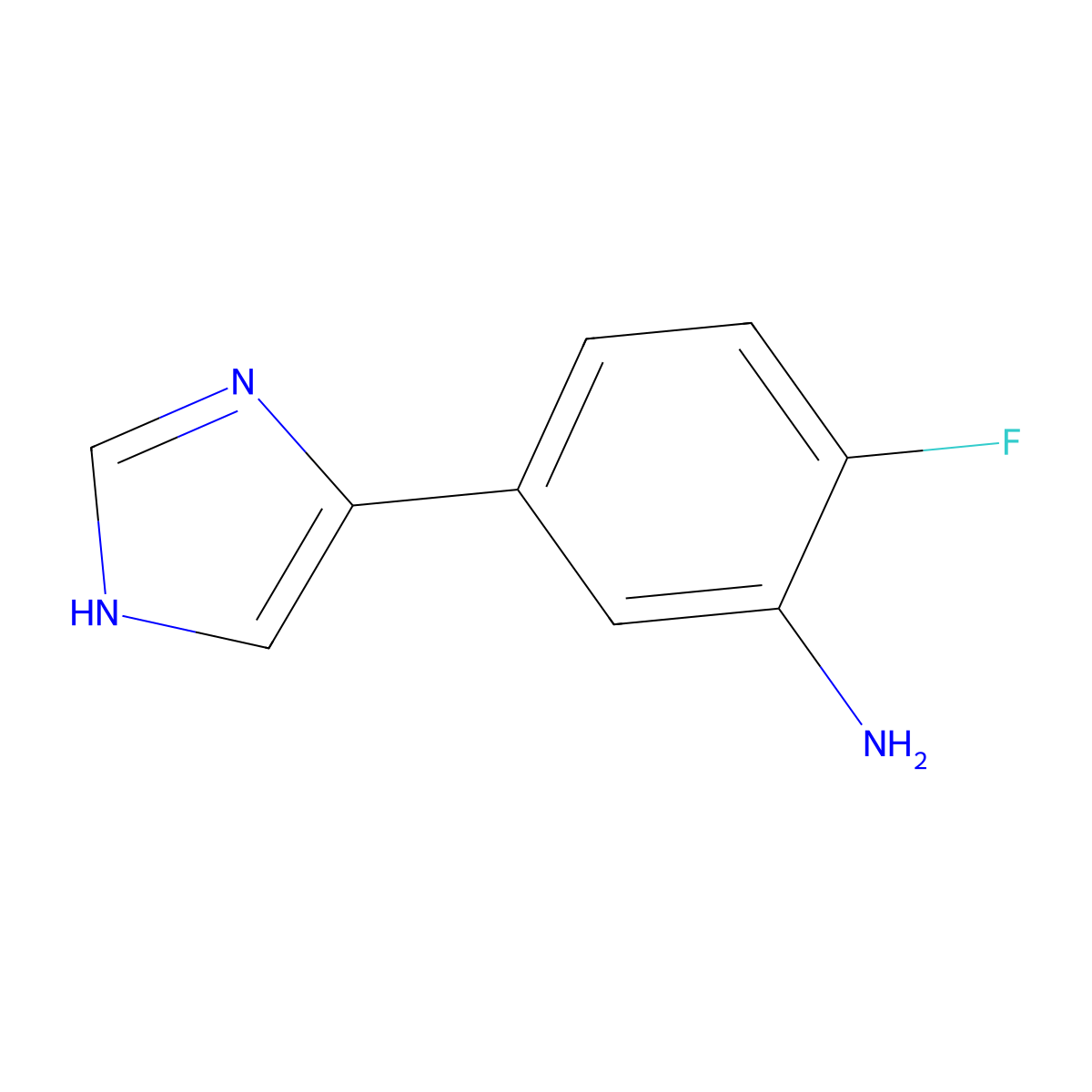 2-Fluoro-5-(1H-imidazol-4-yl)aniline molecular structure, CAS 1889427-60-4