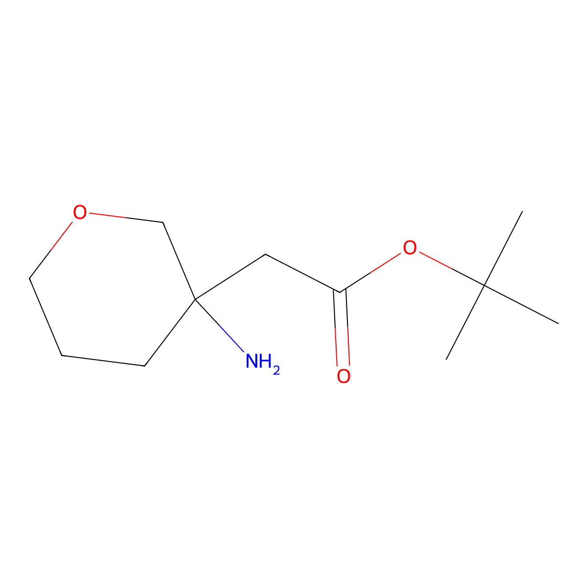 Tert-butyl 2-(3-aminooxan-3-yl)acetate molecular structure, CAS 1889428-10-7