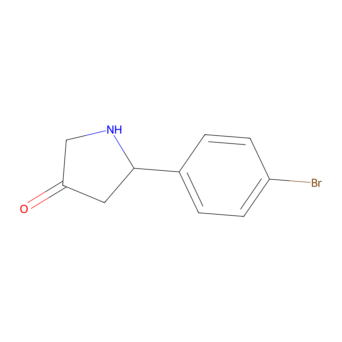 5-(4-Bromophenyl)pyrrolidin-3-one molecular structure, CAS 1889429-87-1