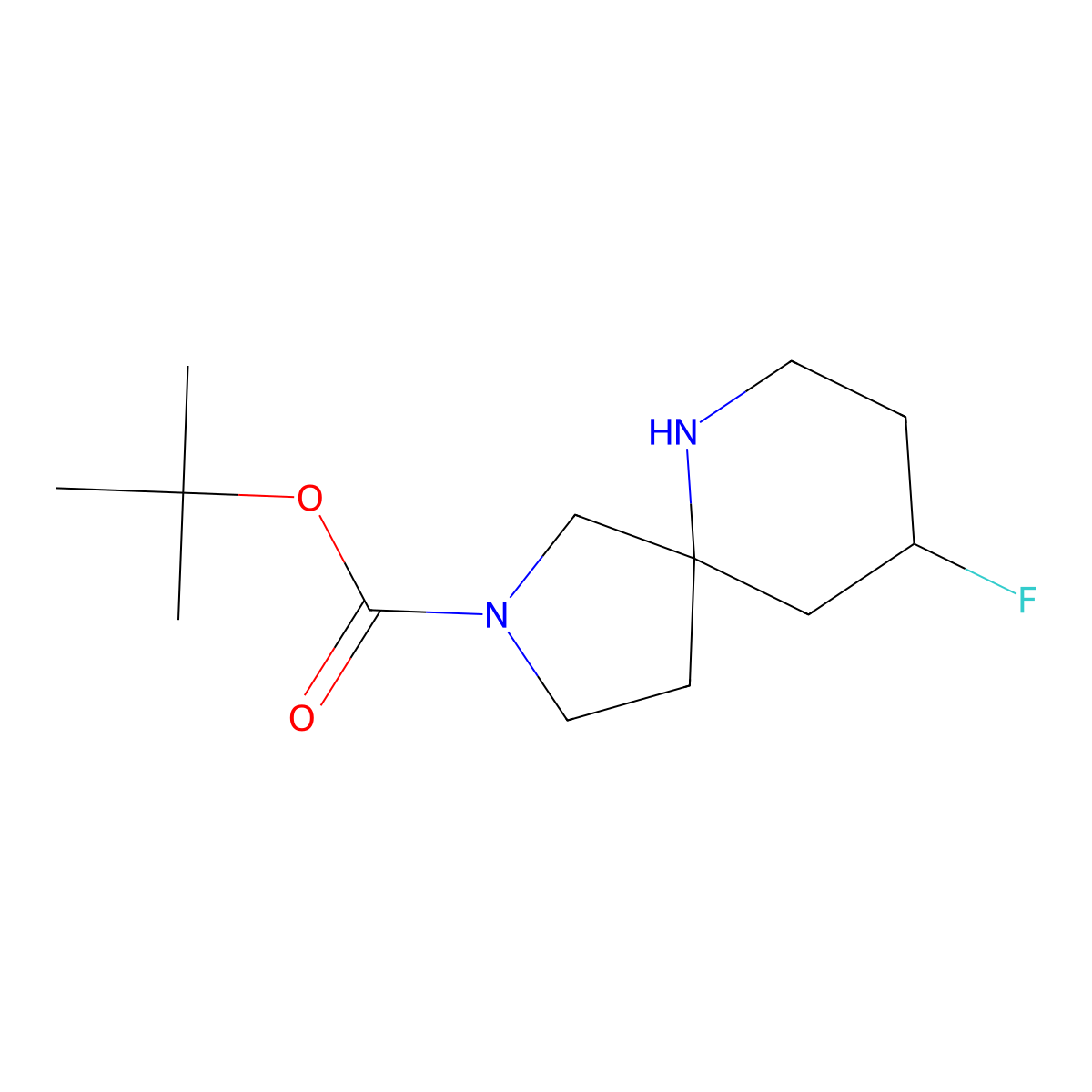 tert-Butyl 9-fluoro-2,6-diazaspiro[4.5]decane-2-carboxylate molecular structure, CAS 1889430-37-8
