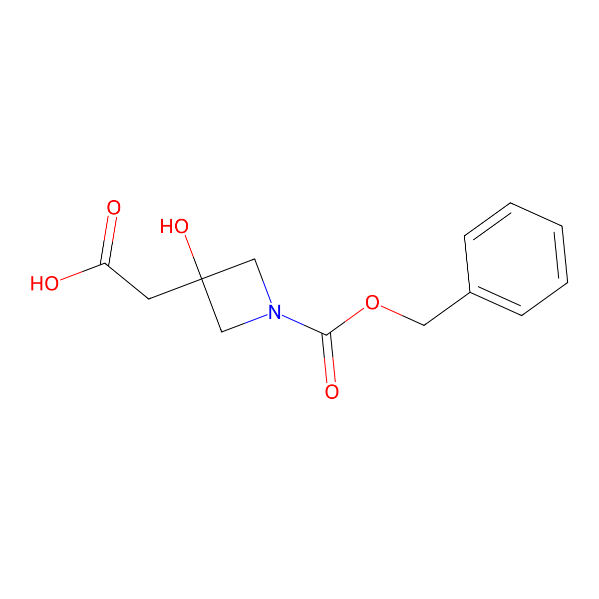 2-{1-[(Benzyloxy)carbonyl]-3-hydroxyazetidin-3-yl}aceticacid molecular structure, CAS 1889431-24-6