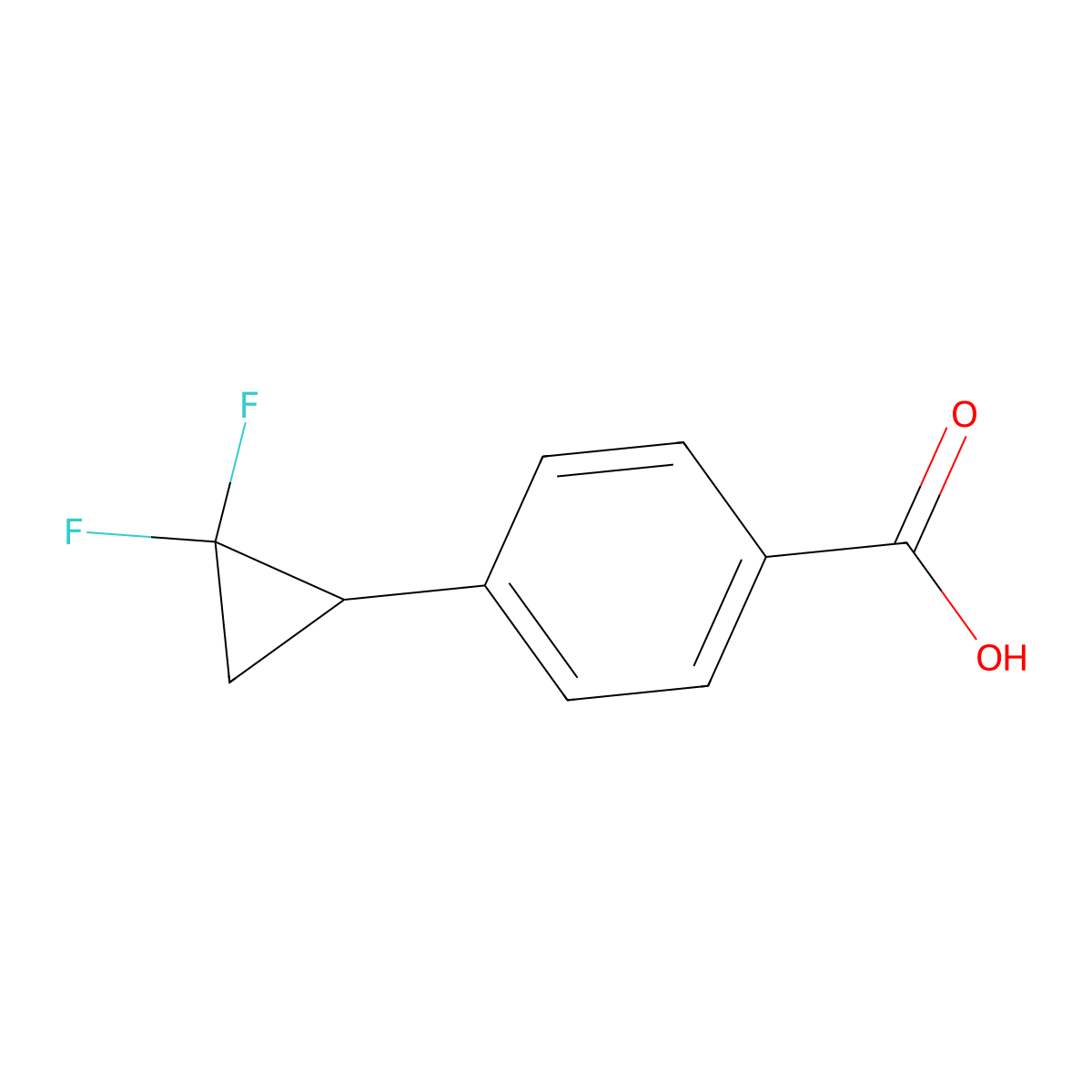 4-(2,2-Difluorocyclopropyl)benzoic acid molecular structure, CAS 1889432-53-4