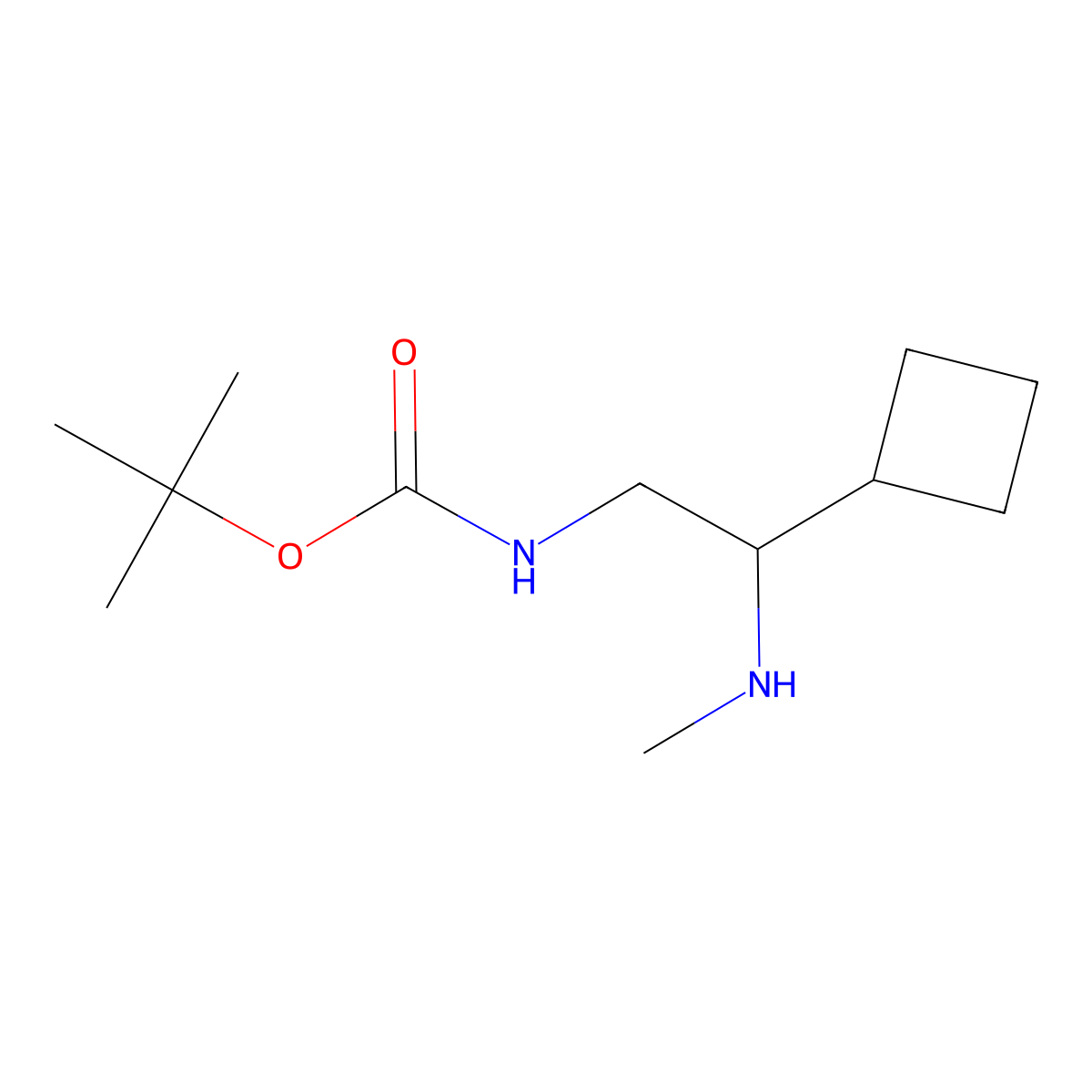 tert-butyl N-[2-cyclobutyl-2-(methylamino)ethyl]carbamate molecular structure, CAS 1889445-12-8