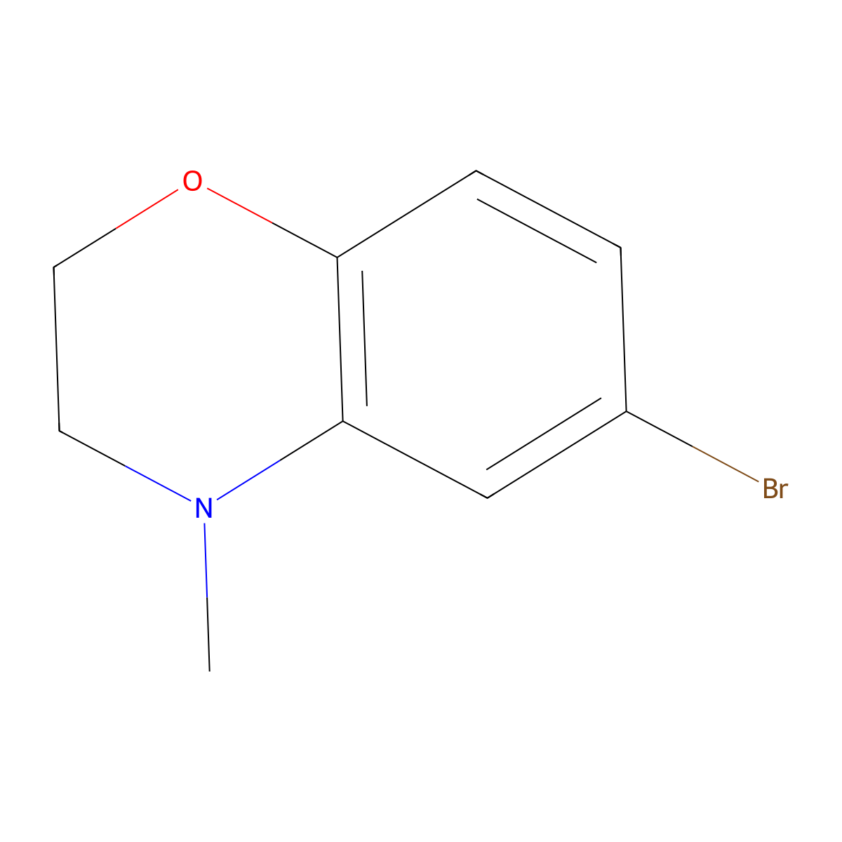 6-Bromo-4-methyl-2,3-dihydro-1,4-benzoxazine molecular structure, CAS 188947-79-7
