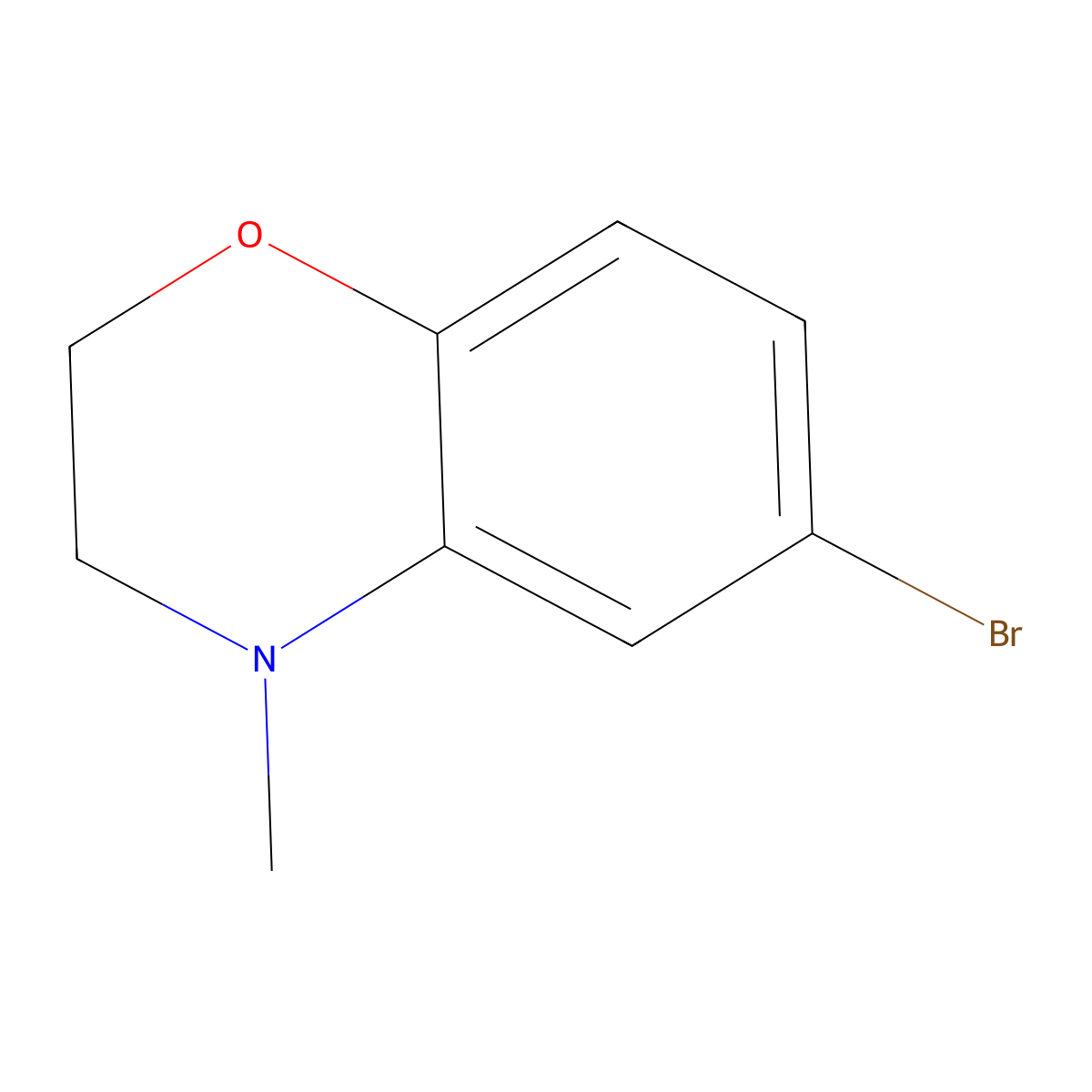6-Bromo-4-methyl-2,3-dihydro-1,4-benzoxazine molecular structure, CAS 188947-79-7