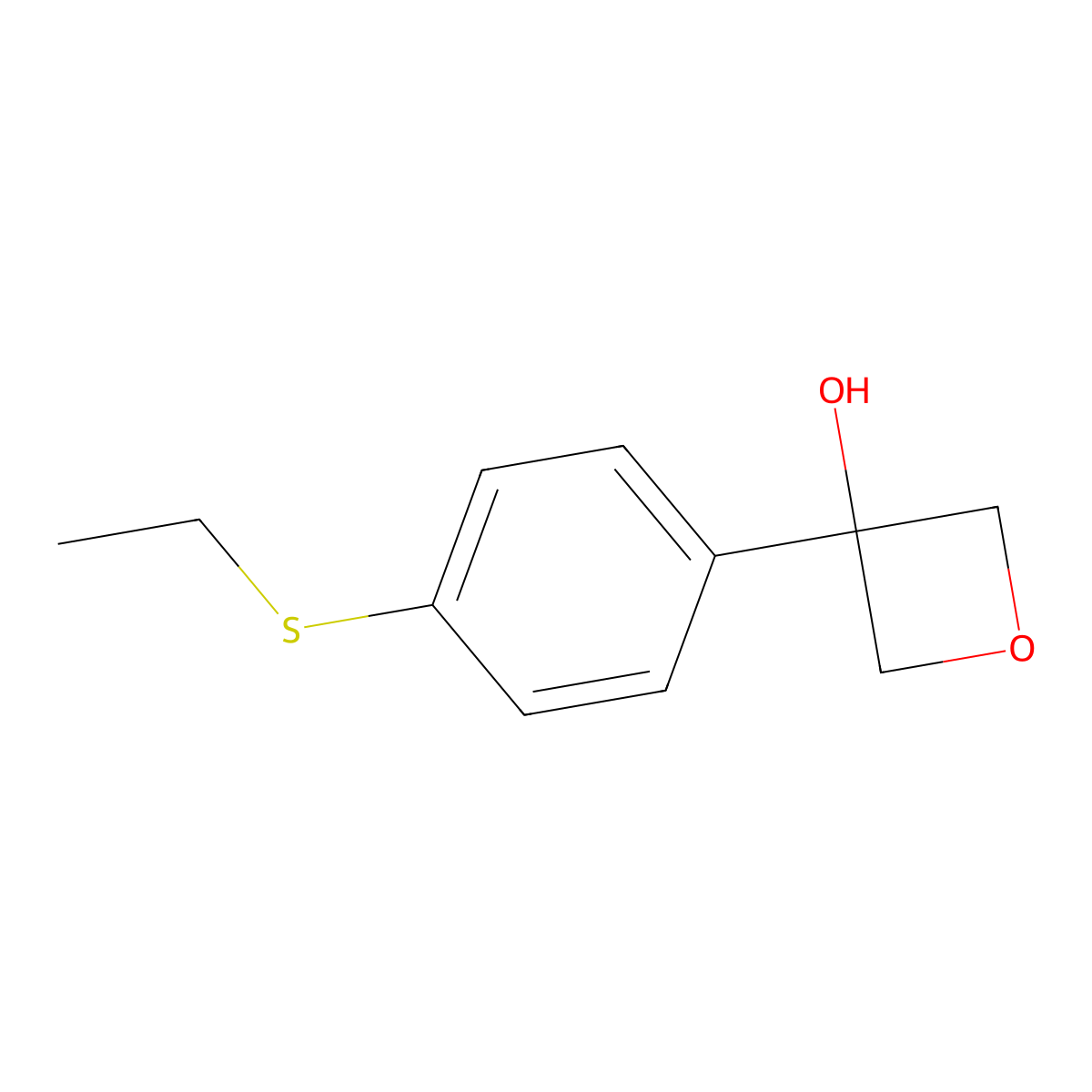 3-[4-(Ethylthio)phenyl]-3-oxetanol molecular structure, CAS 1889496-13-2