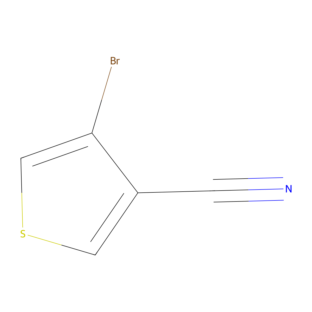 4-Bromothiophene-3-carbonitrile molecular structure, CAS 18895-10-8