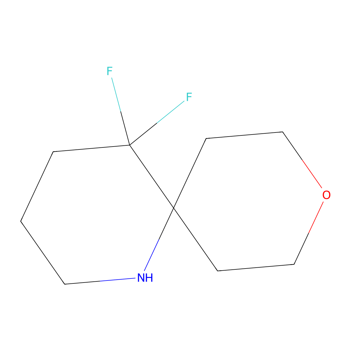 5,5-Difluoro-9-oxa-1-azaspiro[5.5]undecane molecular structure, CAS 1889508-55-7