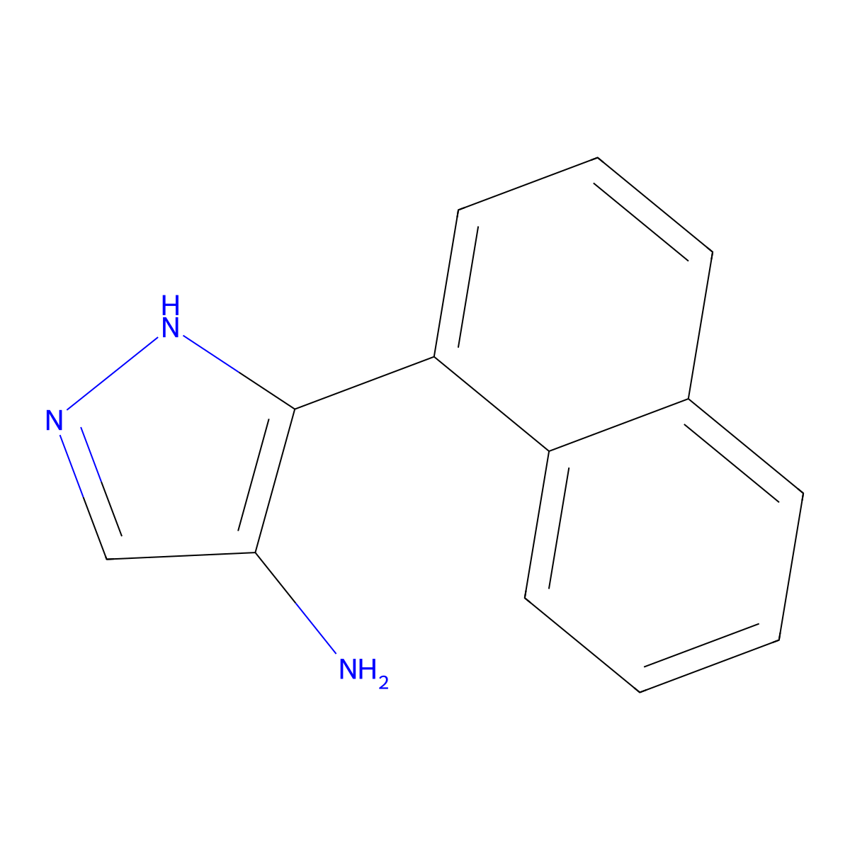 5-(naphthalen-1-yl)-1H-pyrazol-4-amine molecular structure, CAS 1889512-56-4