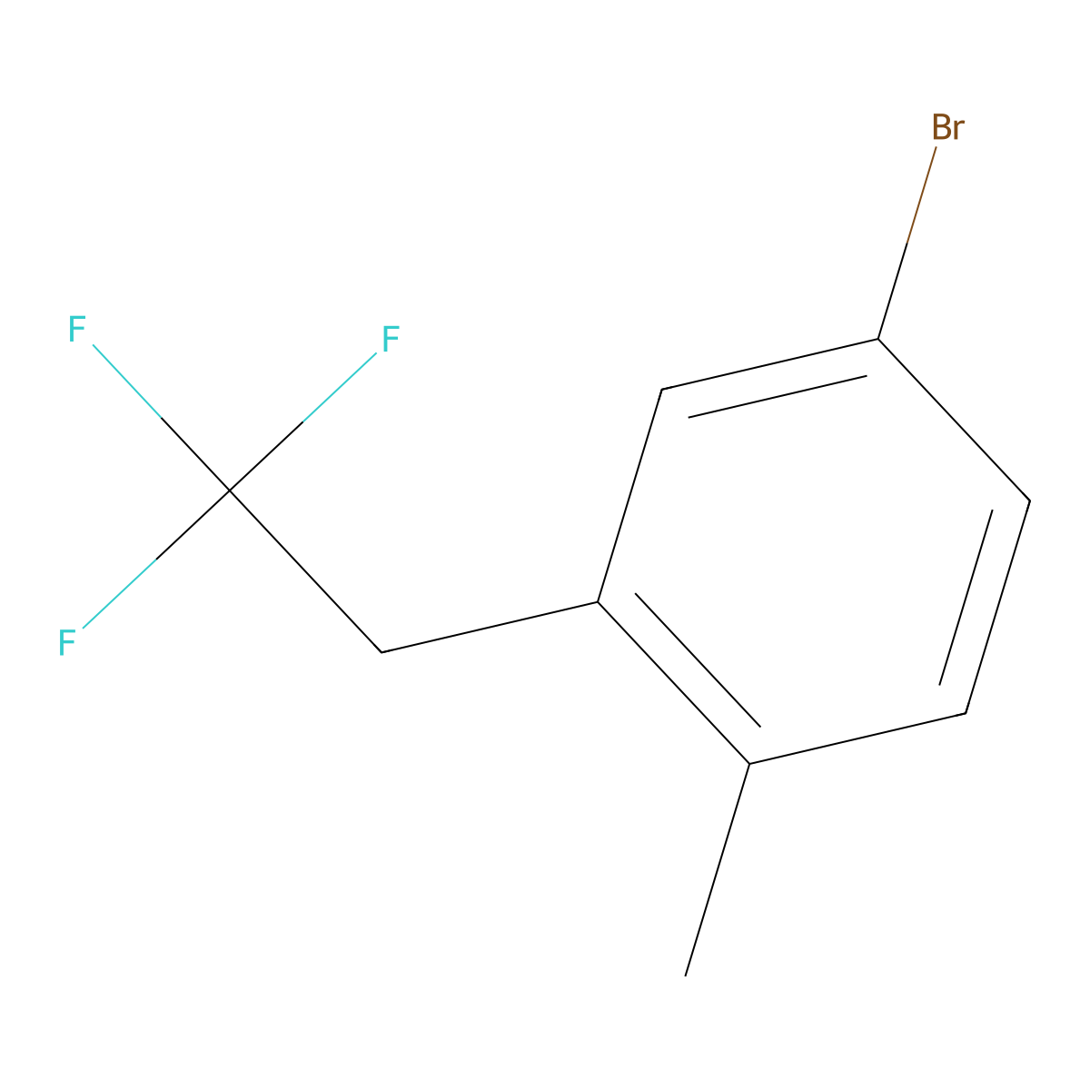 4-Bromo-1-methyl-2-(2,2,2-trifluoroethyl)benzene molecular structure, CAS 1889523-79-8