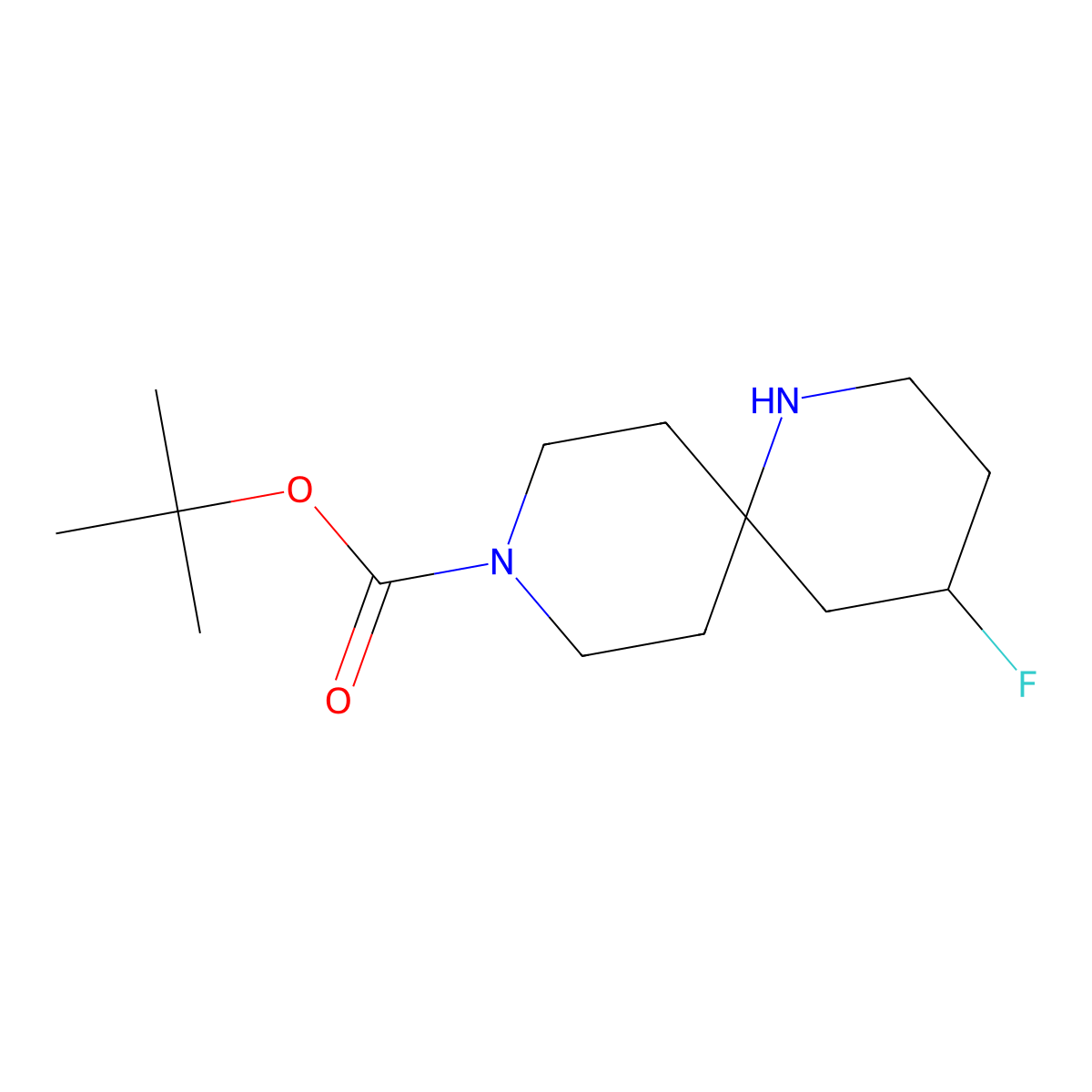 tert-Butyl 4-fluoro-1,9-diazaspiro[5.5]undecane-9-carboxylate molecular structure, CAS 1889526-60-6