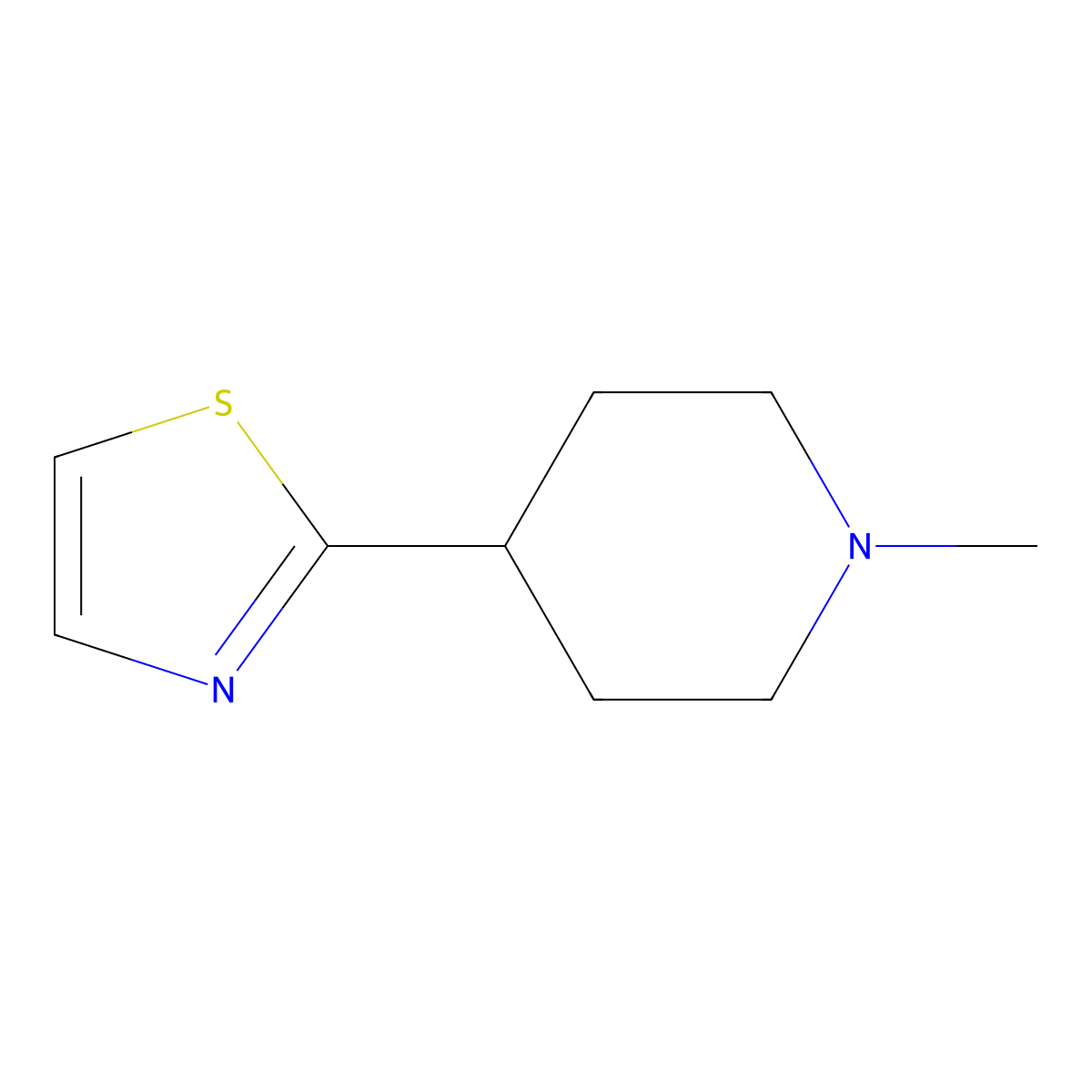 2-(1-Methylpiperidin-4-YL)thiazole molecular structure, CAS 1889533-92-9