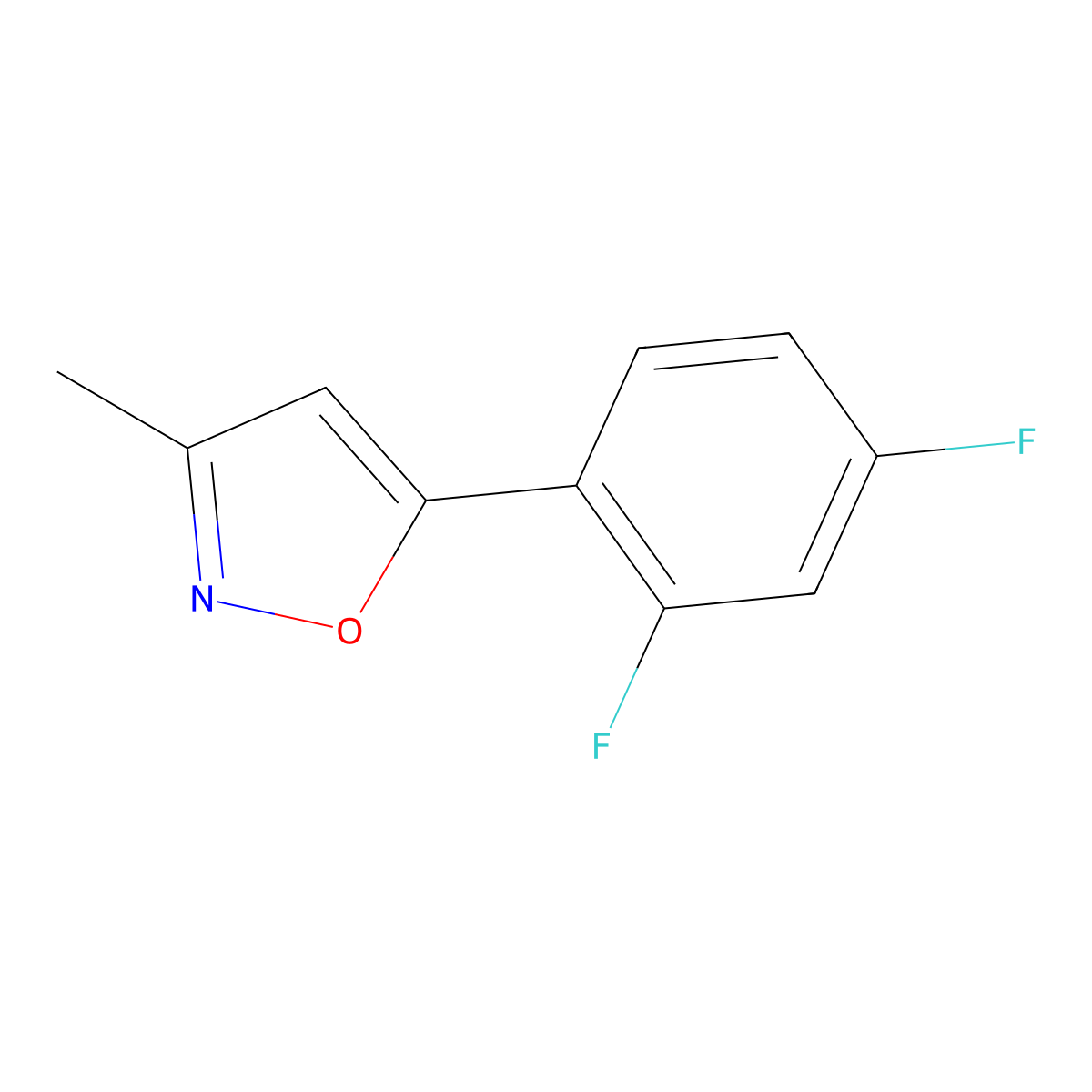 5-(2,4-Difluorophenyl)-3-methylisoxazole molecular structure, CAS 1889534-40-0