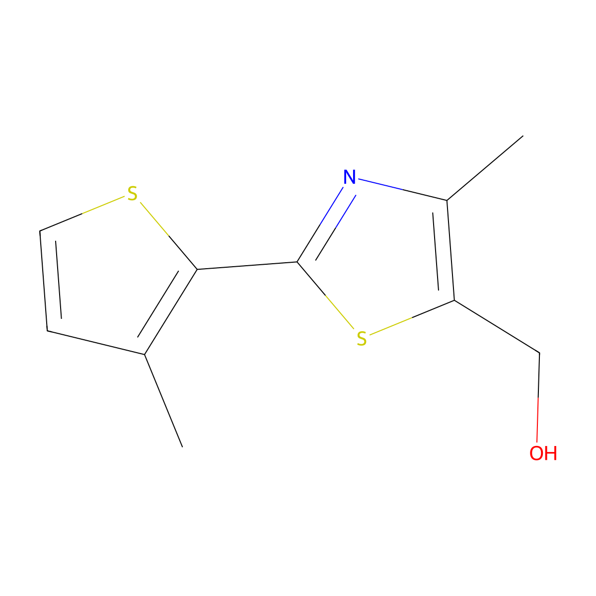 (4-Methyl-2-(3-methylthiophen-2-yl)thiazol-5-yl)methanol molecular structure, CAS 1889562-12-2