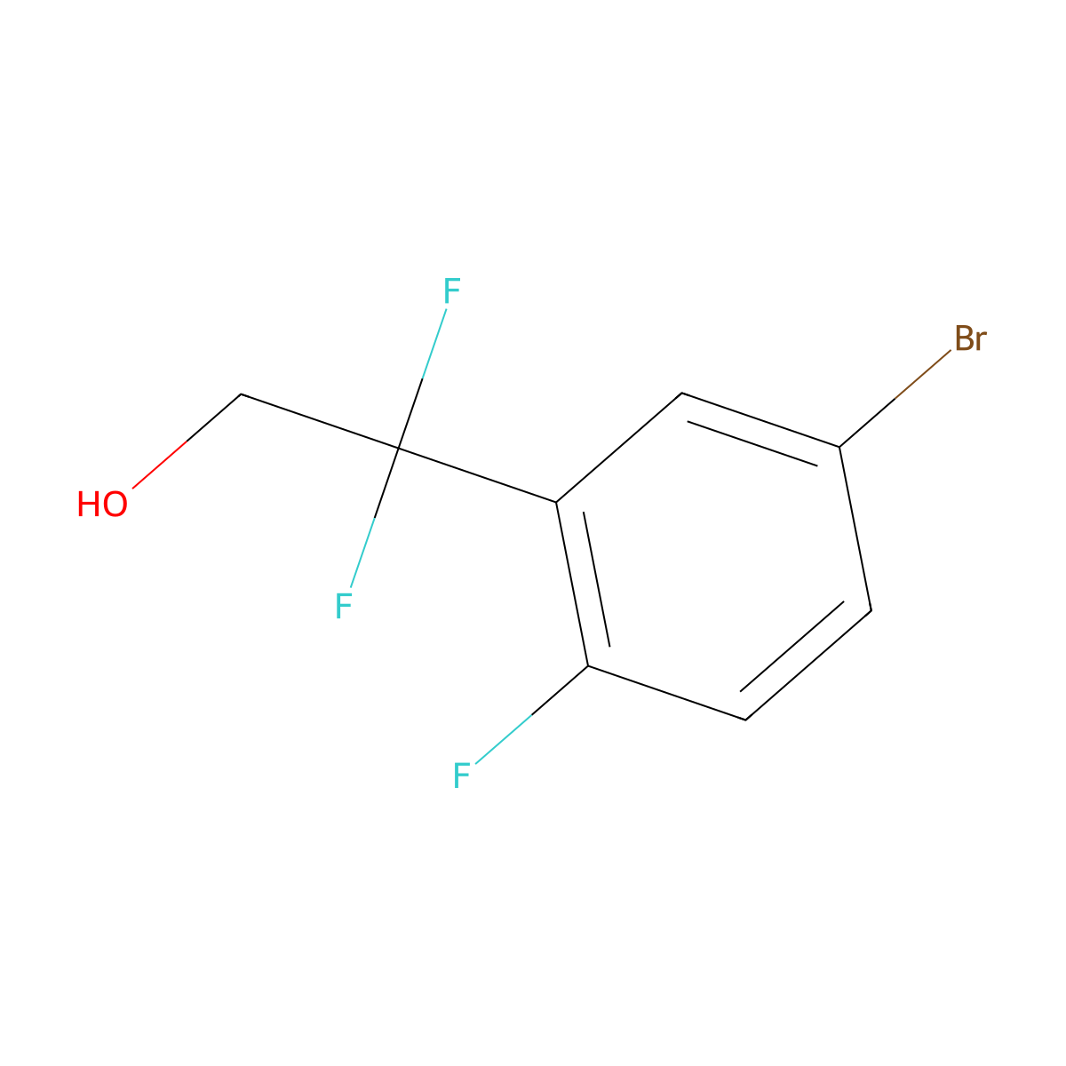 2-(5-Bromo-2-fluorophenyl)-2,2-difluoroethan-1-ol molecular structure, CAS 1889614-60-1