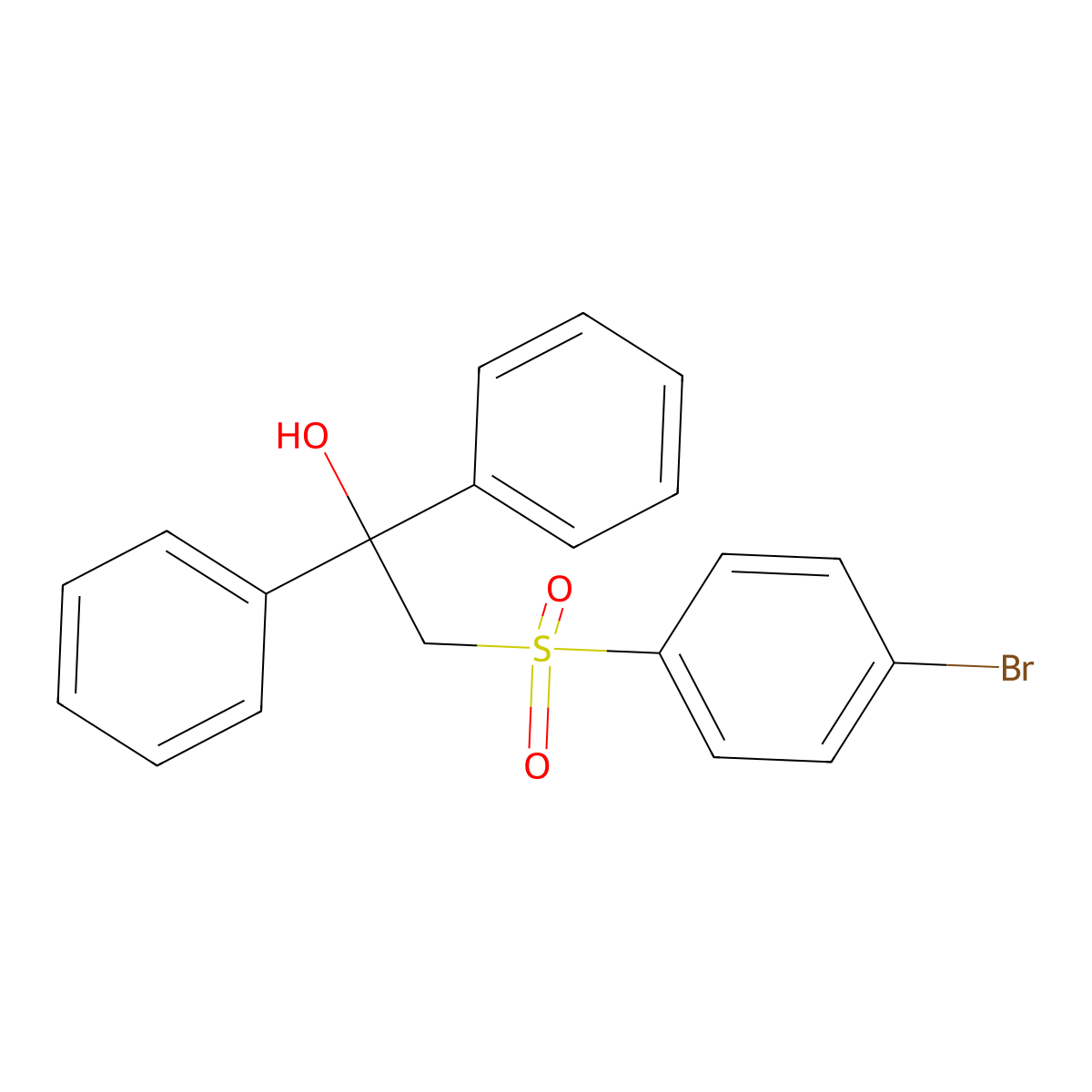 2-[(4-Bromophenyl)sulfonyl]-1,1-diphenyl-1-ethanol molecular structure, CAS 188963-54-4