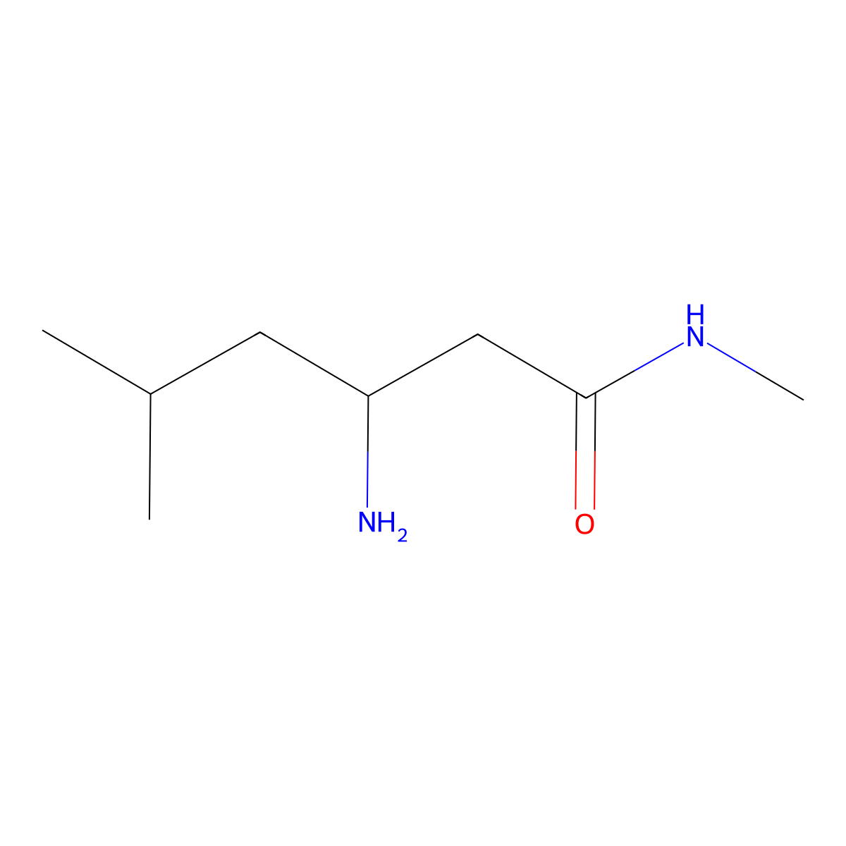 3-amino-N,5-dimethylhexanamide molecular structure, CAS 1889631-88-2