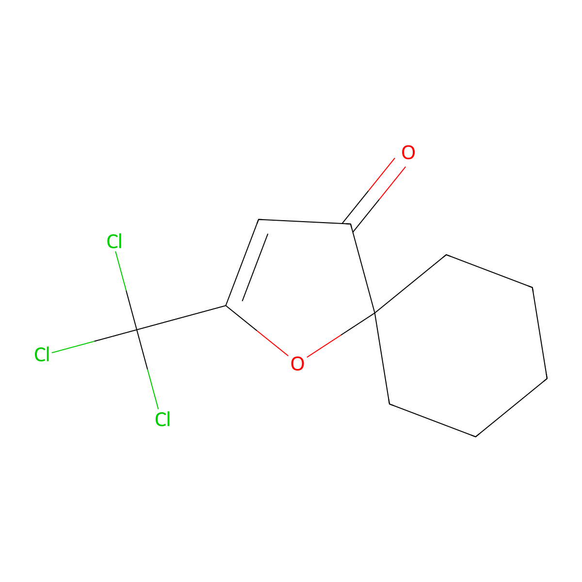 2-(Trichloromethyl)-1-oxaspiro[4.5]dec-2-en-4-one molecular structure, CAS 188964-29-6