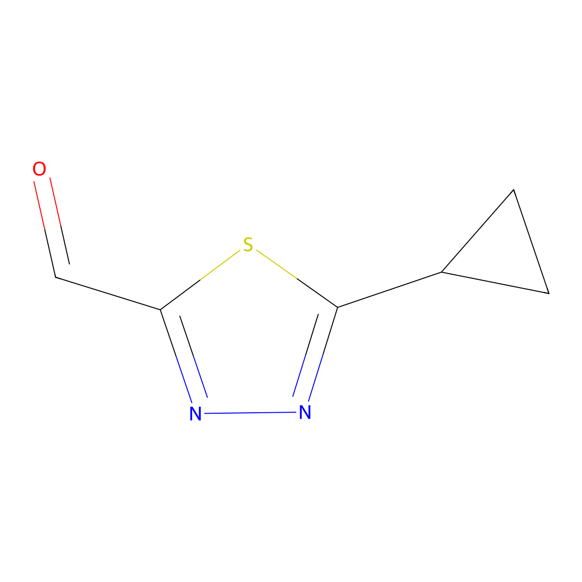 5-Cyclopropyl-1,3,4-thiadiazole-2-carbaldehyde molecular structure, CAS 1889645-23-1