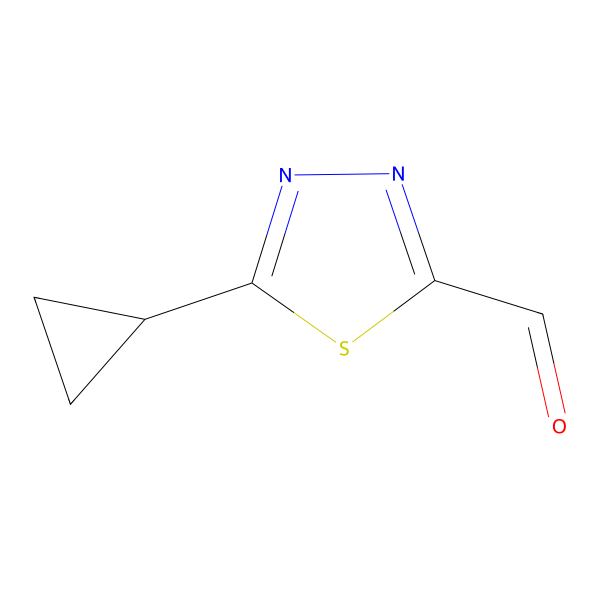 5-Cyclopropyl-1,3,4-thiadiazole-2-carbaldehyde molecular structure, CAS 1889645-23-1
