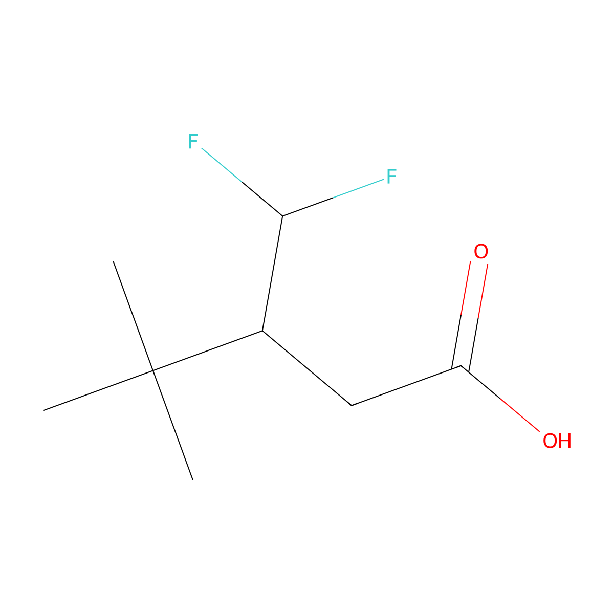 3-(Difluoromethyl)-4,4-dimethylpentanoic acid molecular structure, CAS 1889667-88-2