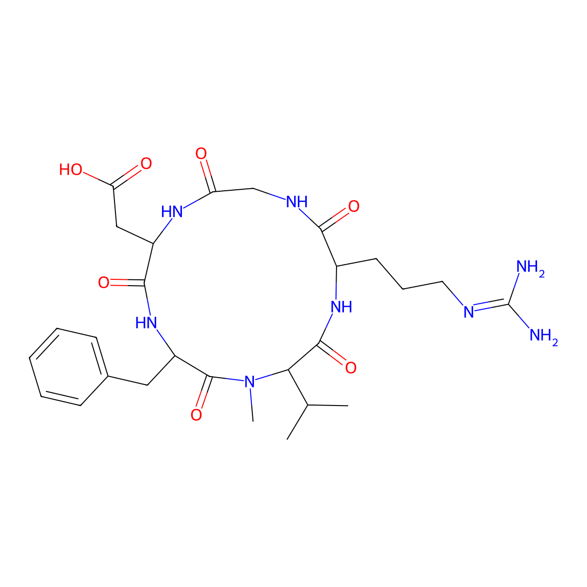 Cilengitide molecular structure, CAS 188968-51-6