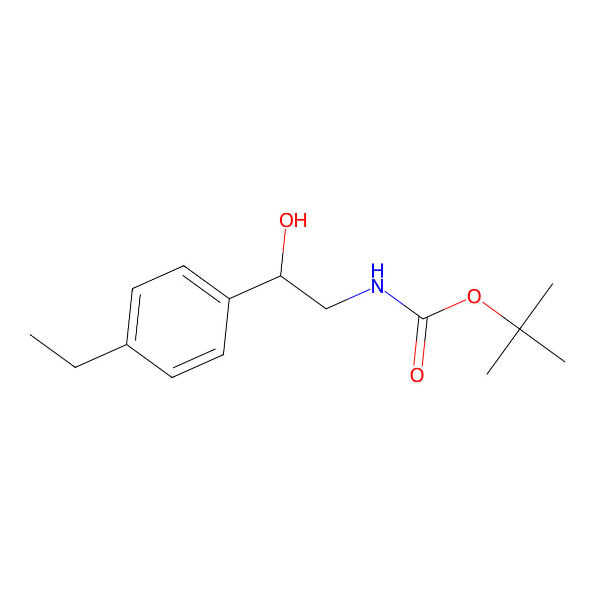 tert-butyl N-[2-(4-ethylphenyl)-2-hydroxyethyl]carbamate molecular structure, CAS 1889688-05-4