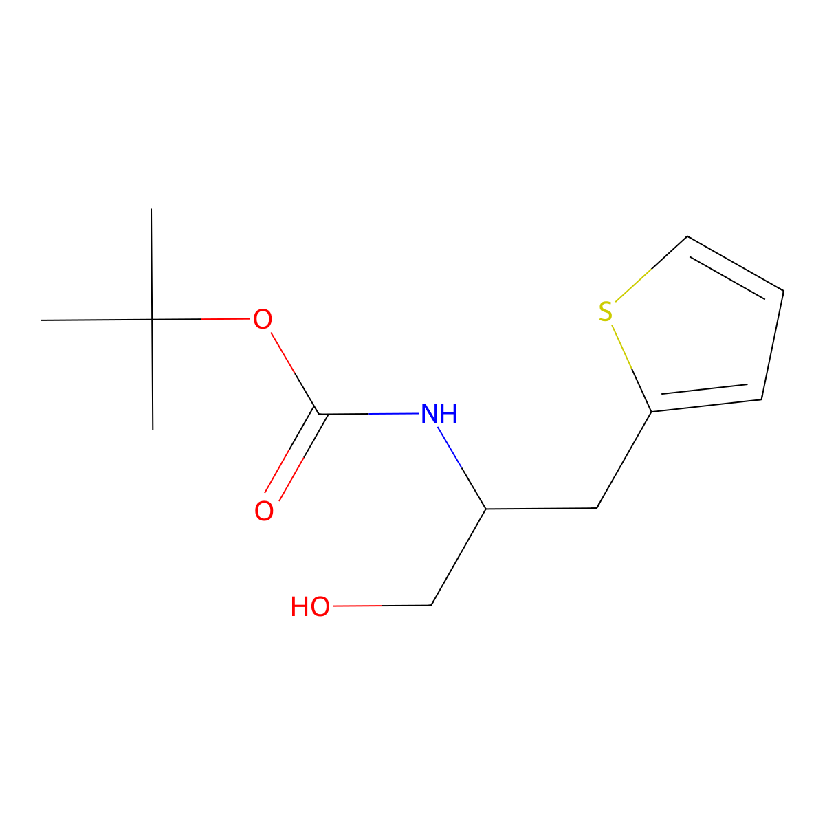 tert-butyl N-[1-hydroxy-3-(thiophen-2-yl)propan-2-yl]carbamate molecular structure, CAS 1889689-83-1