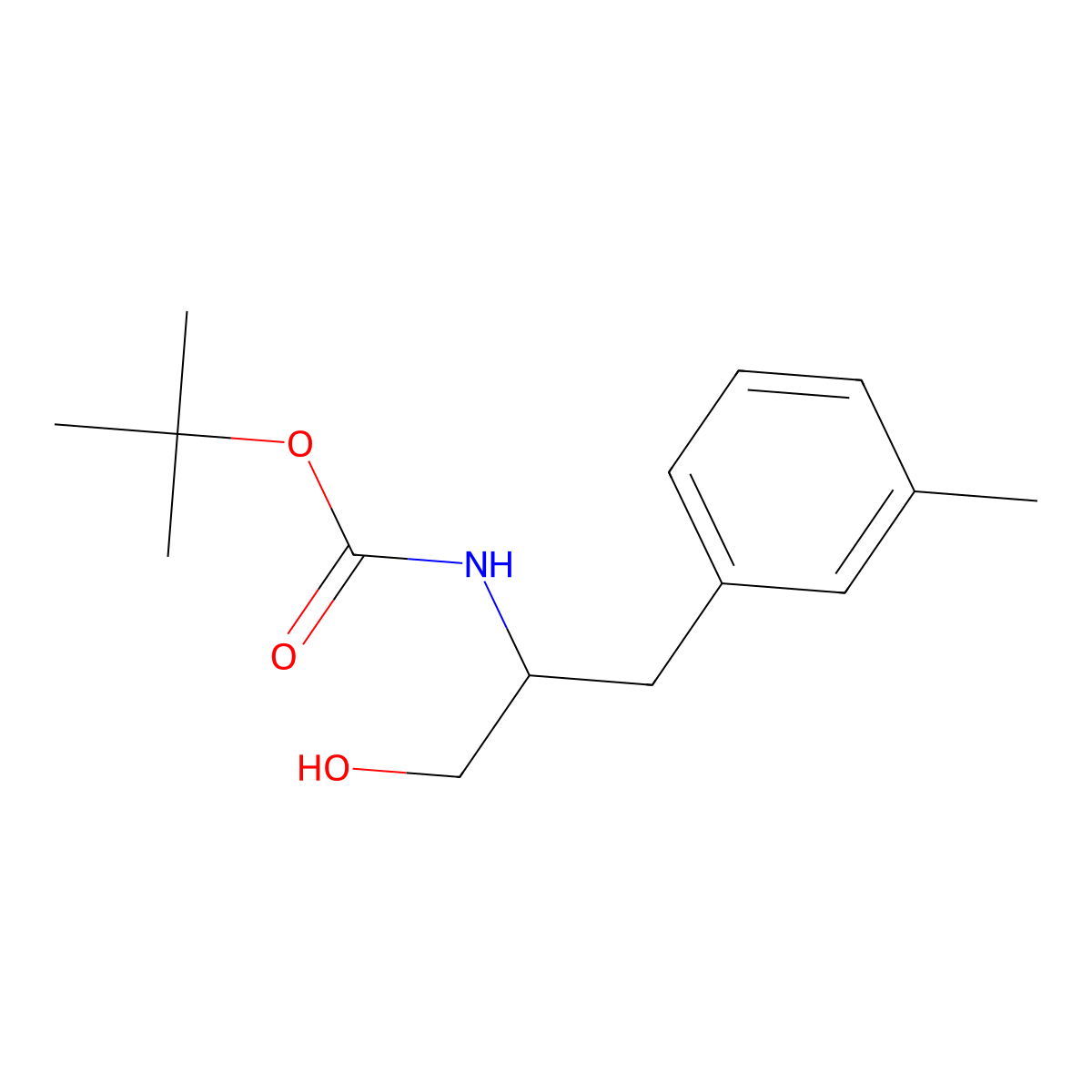 tert-butyl N-[1-hydroxy-3-(3-methylphenyl)propan-2-yl]carbamate molecular structure, CAS 1889689-91-1