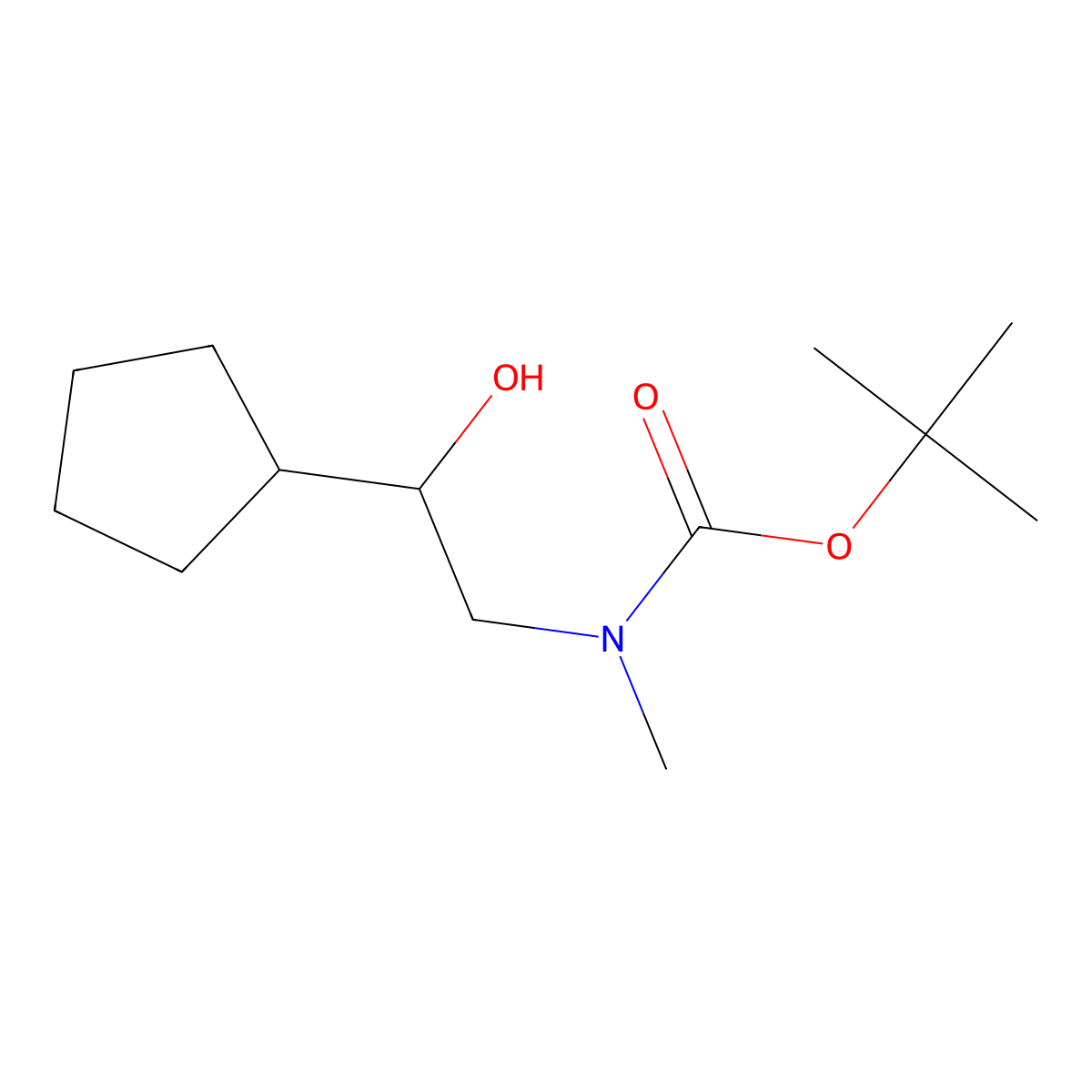 tert-butyl N-(2-cyclopentyl-2-hydroxyethyl)-N-methylcarbamate molecular structure, CAS 1889689-98-8