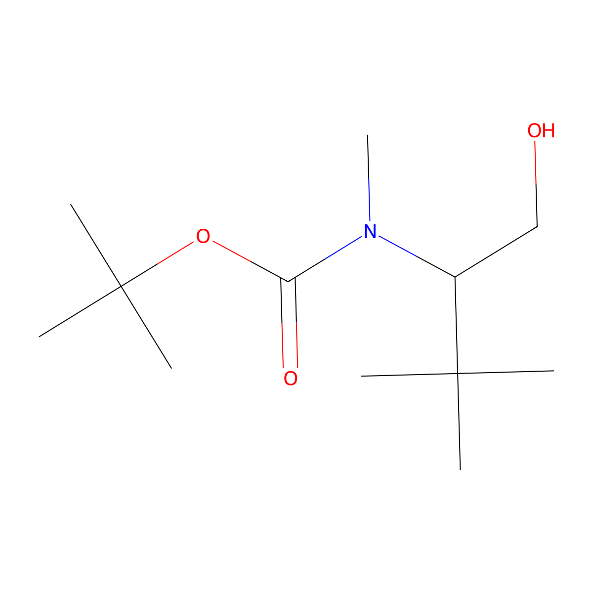 tert-butyl N-(1-hydroxy-3,3-dimethylbutan-2-yl)-N-methylcarbamate molecular structure, CAS 1889693-22-4