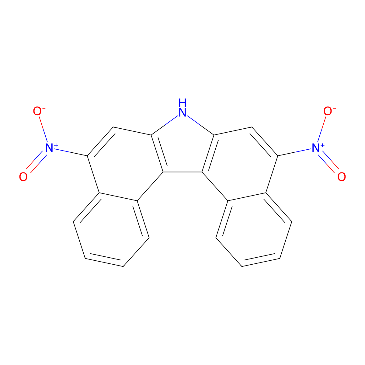 5,9-Dinitro-7H-dibenzo(c,g)carbazole molecular structure, CAS 188970-77-6