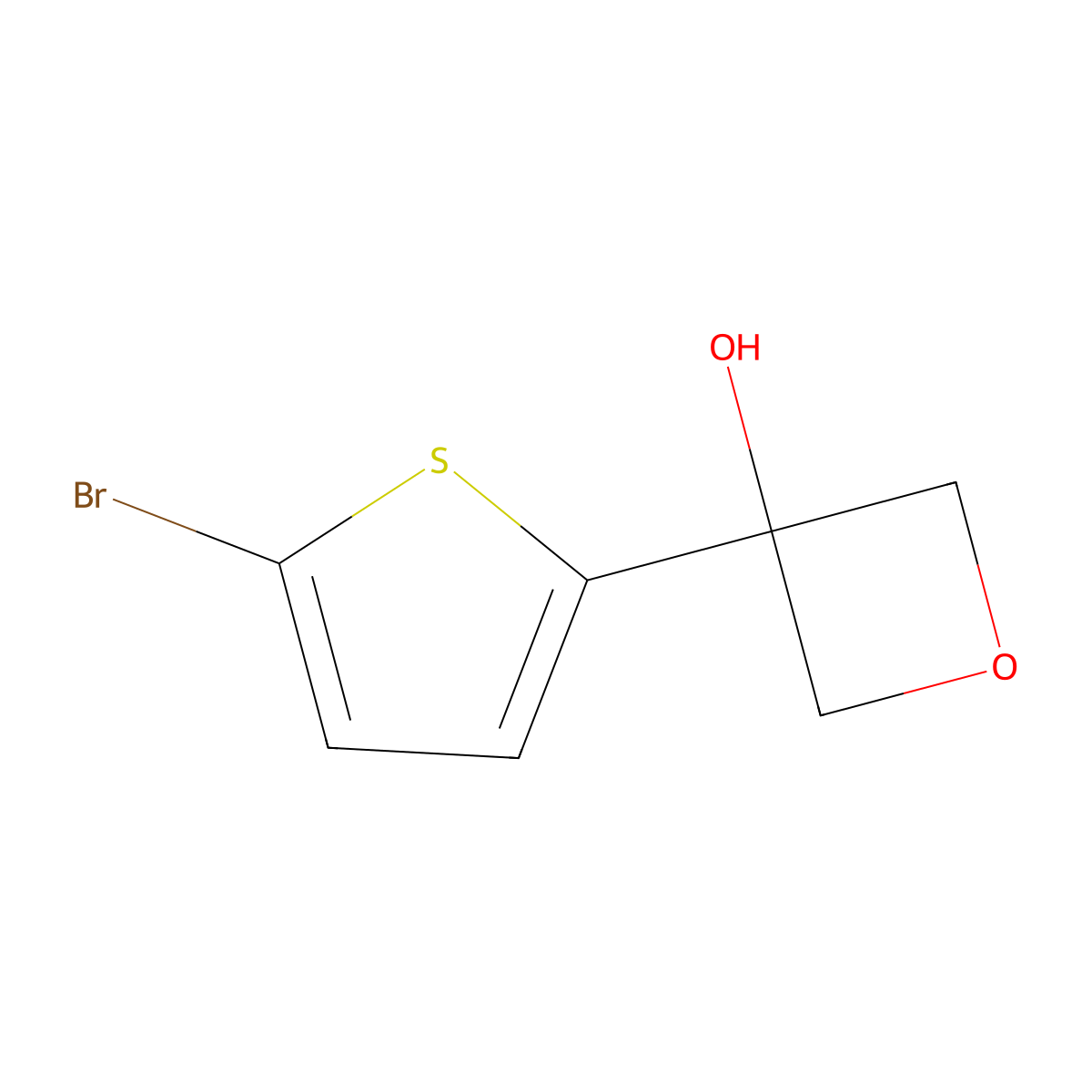 3-(5-Bromothiophen-2-yl)oxetan-3-ol molecular structure, CAS 1889704-44-2