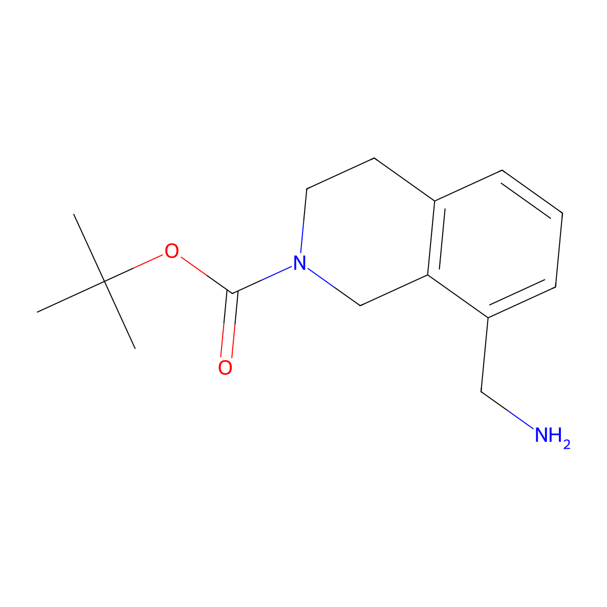 Tert-butyl 8-(aminomethyl)-1,2,3,4-tetrahydroisoquinoline-2-carboxylate molecular structure, CAS 1889728-08-8