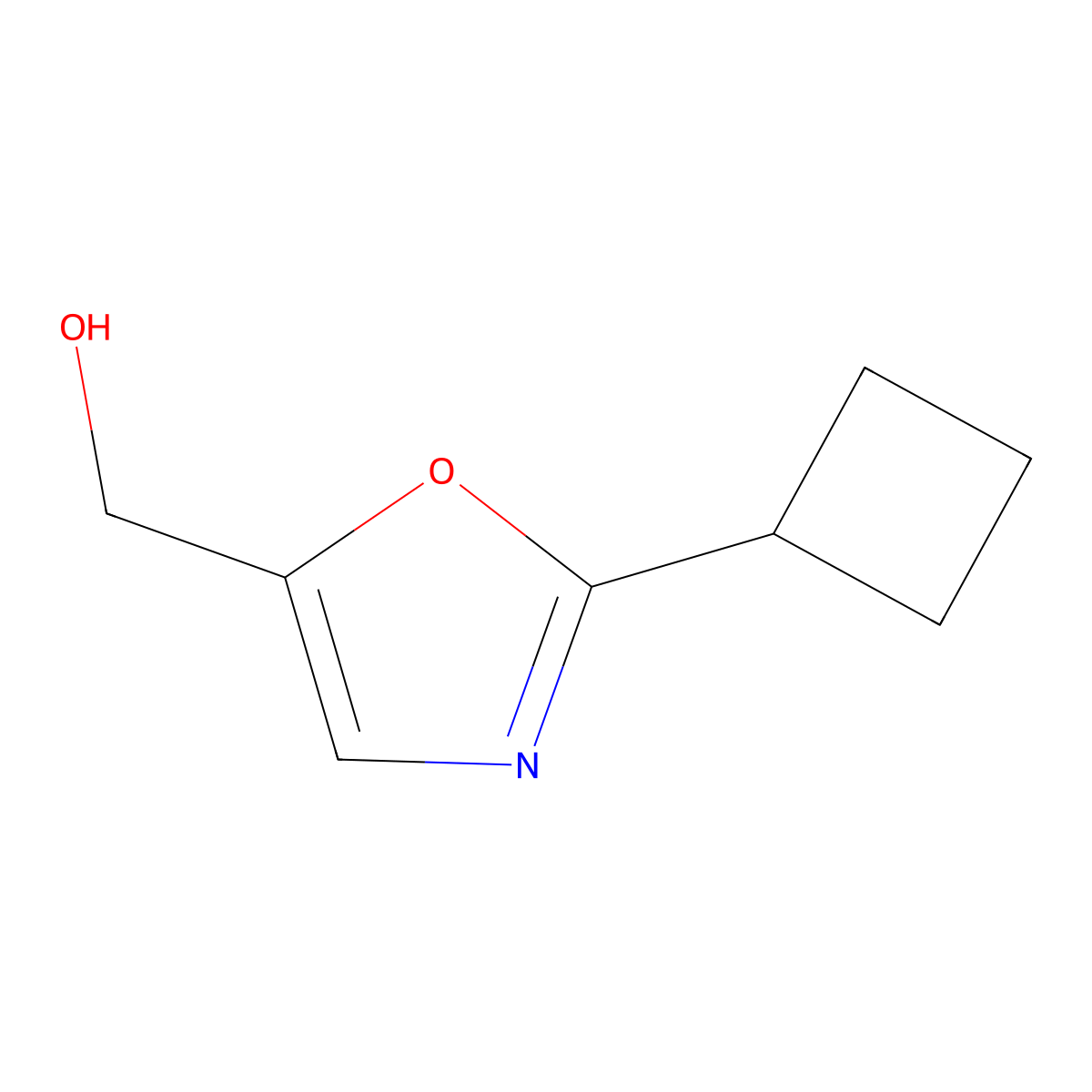 (2-Cyclobutyl-1,3-oxazol-5-yl)methanol molecular structure, CAS 1889734-87-5