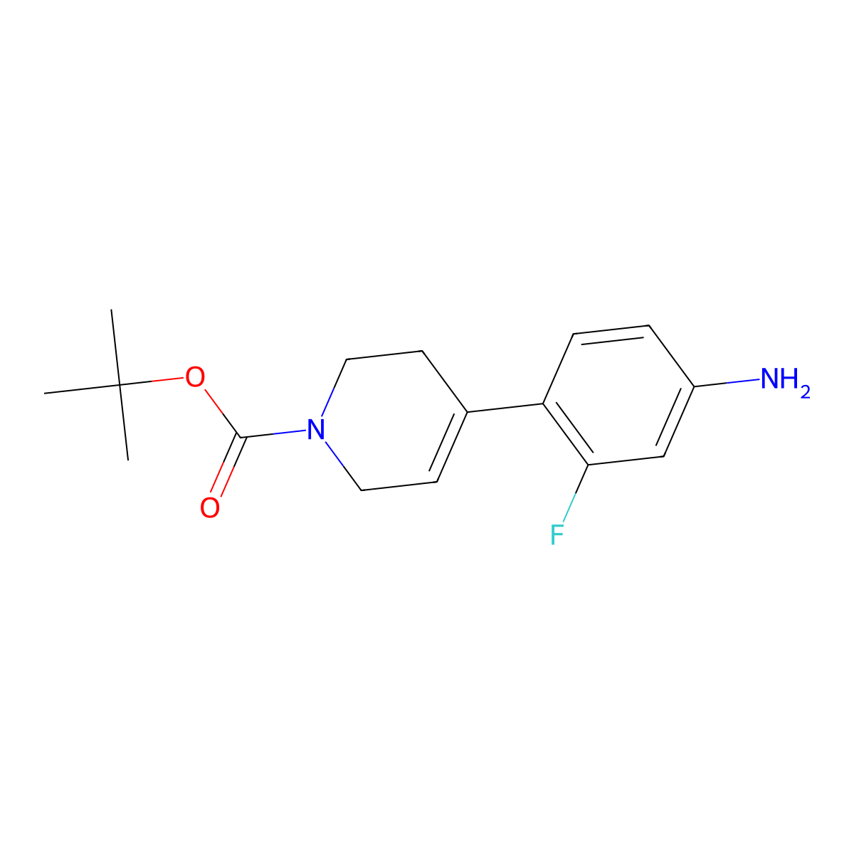 1,1-Dimethylethyl 4-(4-amino-2-fluorophenyl)-3,6-dihydro-1(2h)-pyridinecarboxylate molecular structure, CAS 188975-13-5
