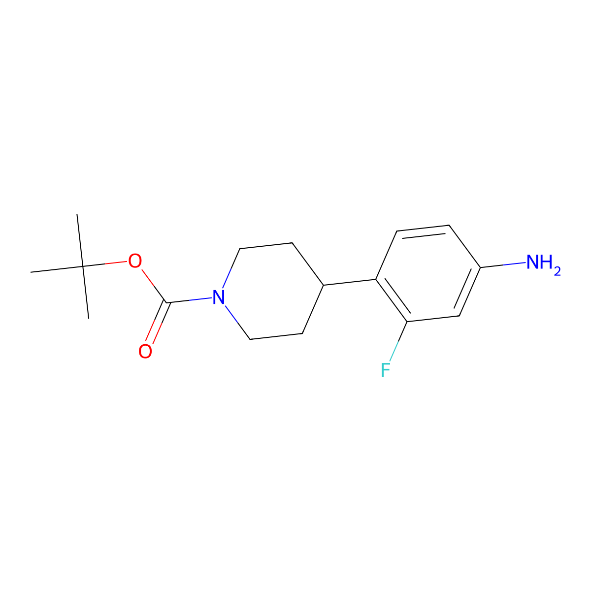 Tert-butyl 4-(4-amino-2-fluorophenyl)piperidine-1-carboxylate molecular structure, CAS 188975-15-7