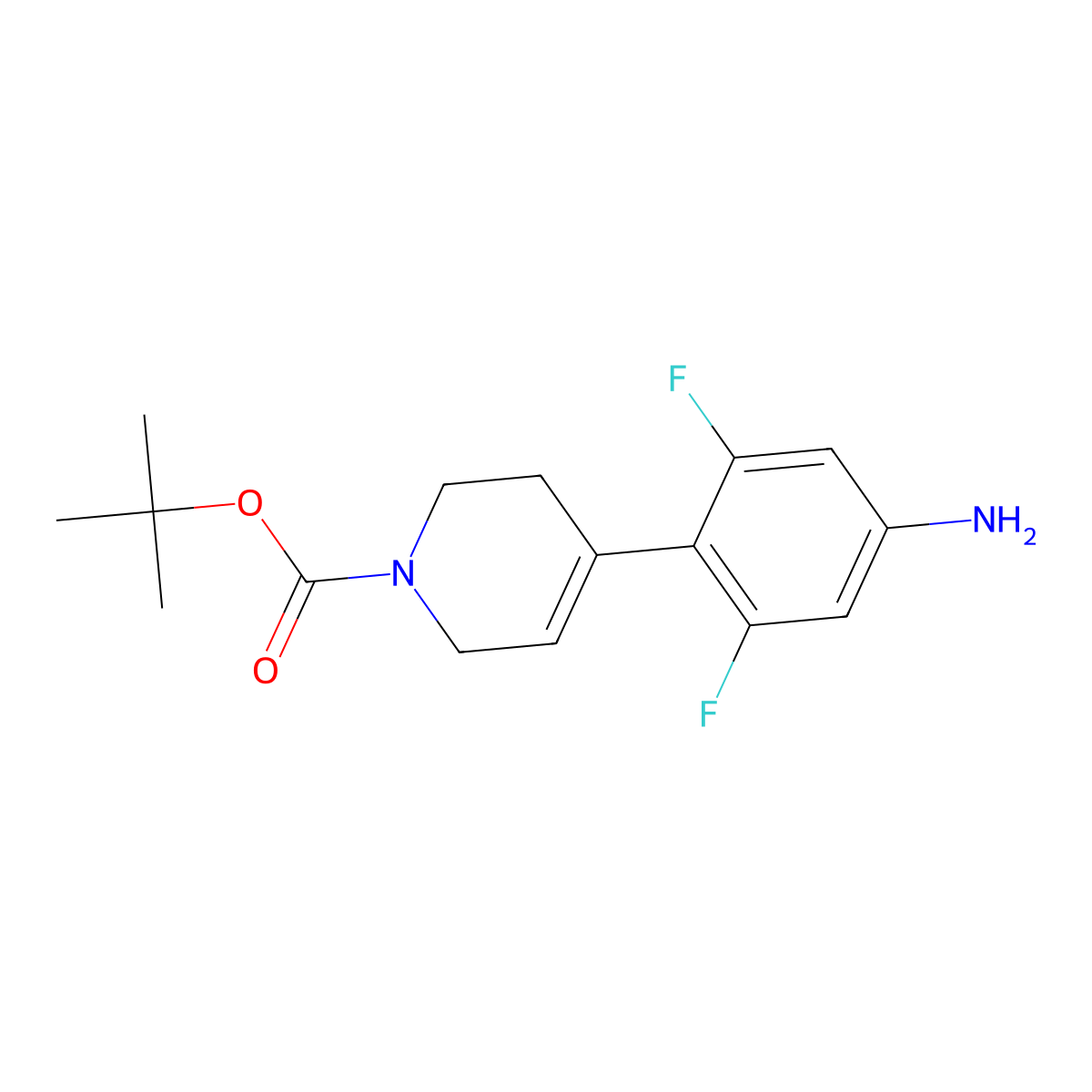 tert-Butyl 4-(4-amino-2,6-difluorophenyl)-3,6-dihydropyridine-1(2H)-carboxylate molecular structure, CAS 188975-21-5
