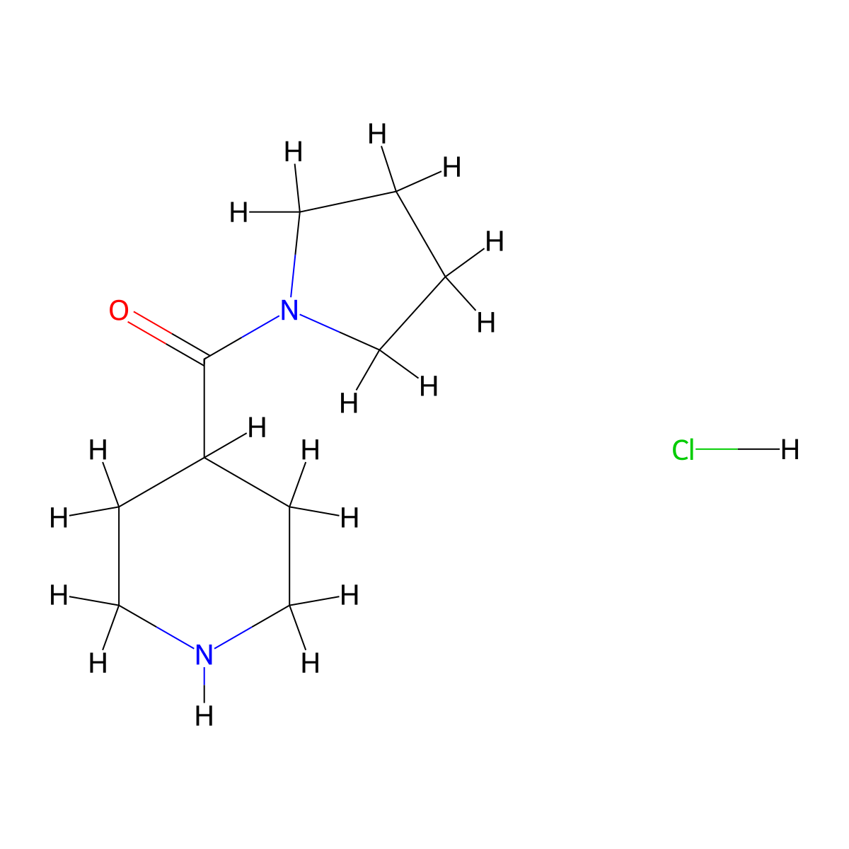 4-(Pyrrolidine-1-carbonyl)piperidine hydrochloride molecular structure, CAS 188979-07-9