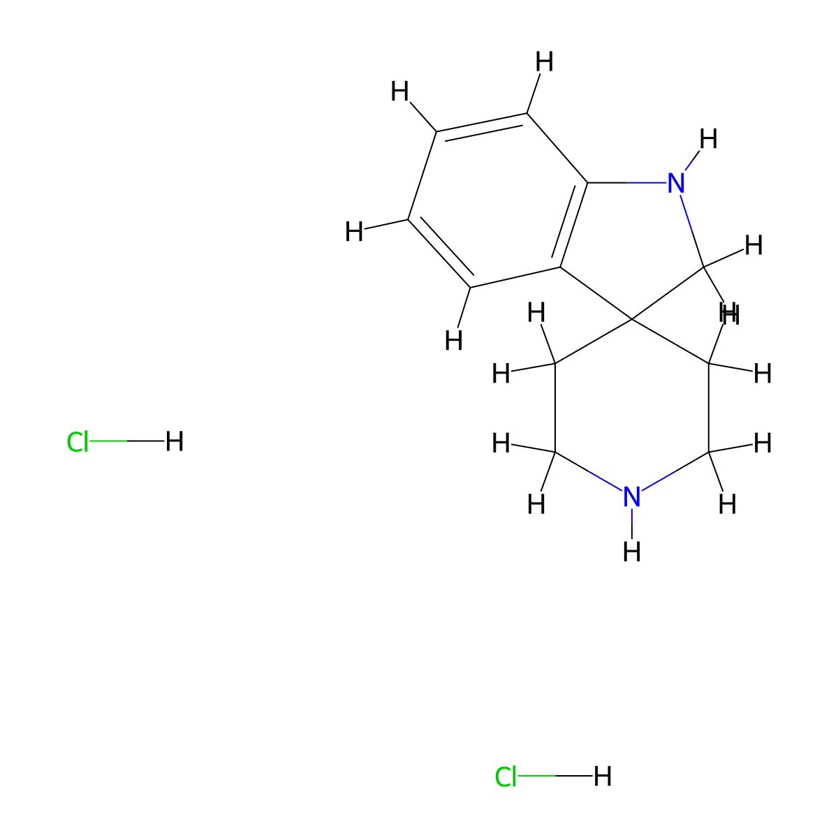 Spiro[indoline-3,4'-piperidine] dihydrochloride molecular structure, CAS 188979-63-7