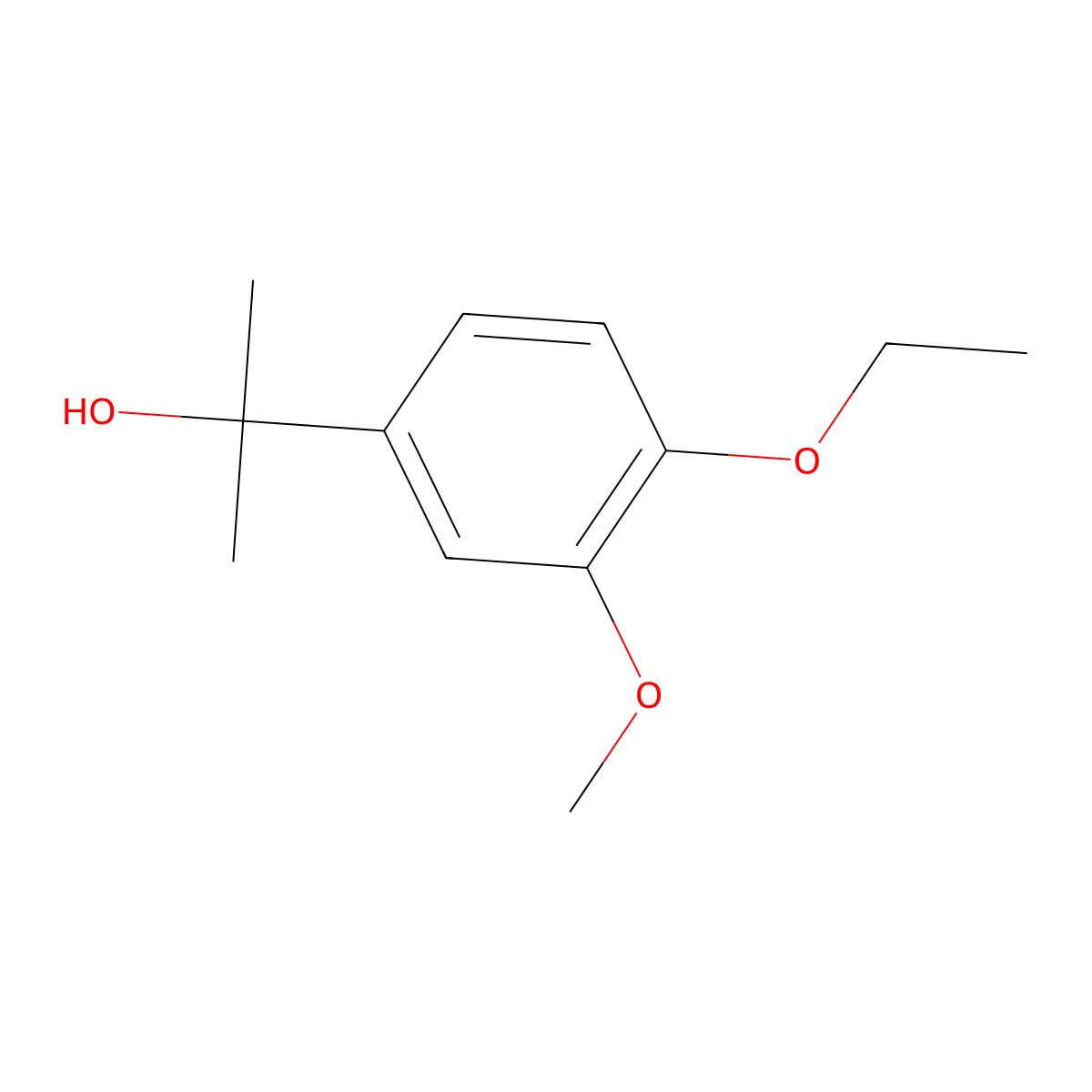2-(4-Ethoxy-3-methoxyphenyl)propan-2-ol molecular structure, CAS 1889796-13-7