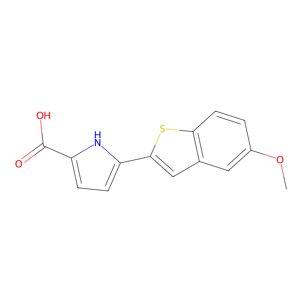 5-(5-Methoxybenzo[b]thiophen-2-yl)-1H-pyrrole-2-carboxylic acid molecular structure, CAS 1889802-11-2